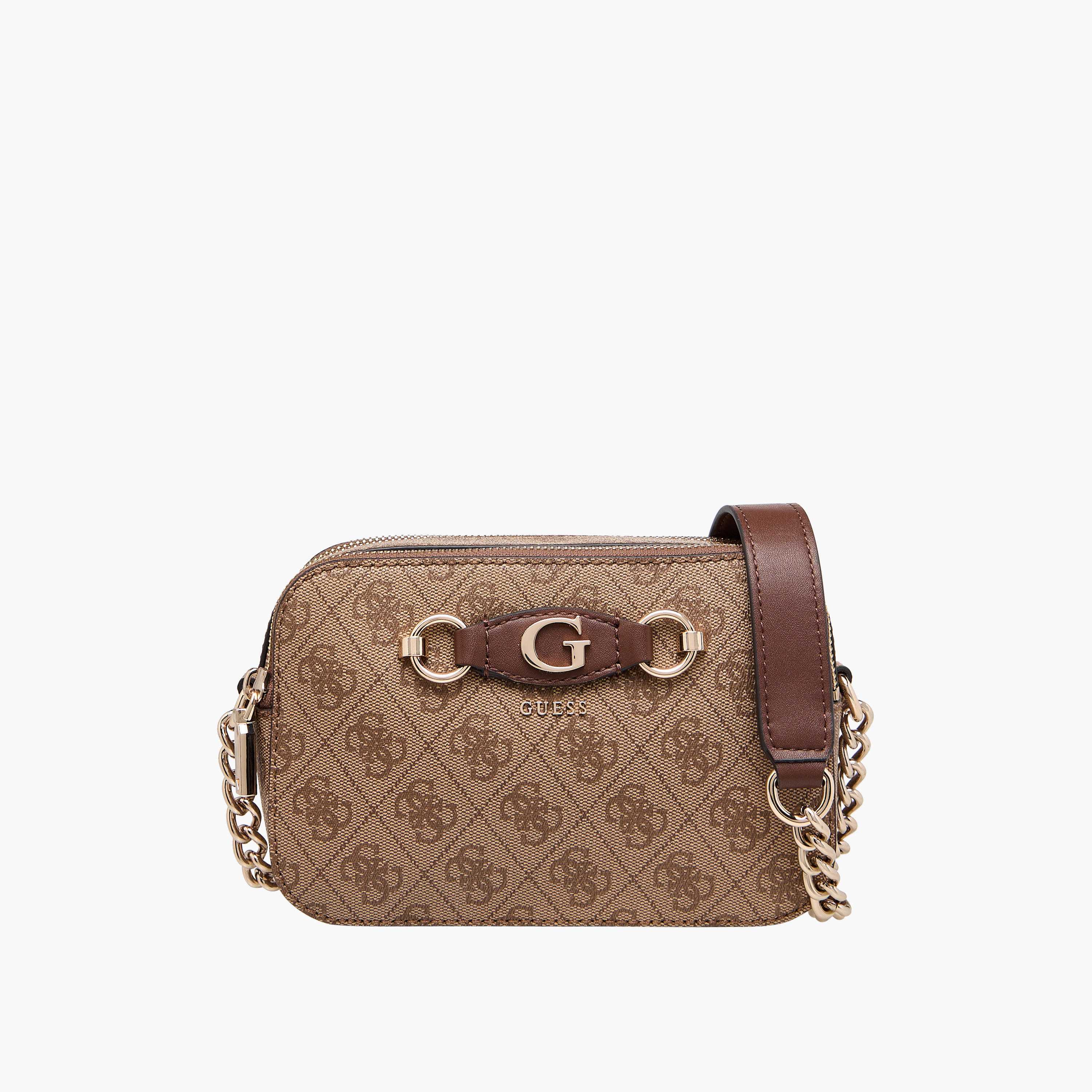 Guess Izzy Monogram Print Crossbody Bag with Chain Strap-women-bagsandwallets-handbags-image-1