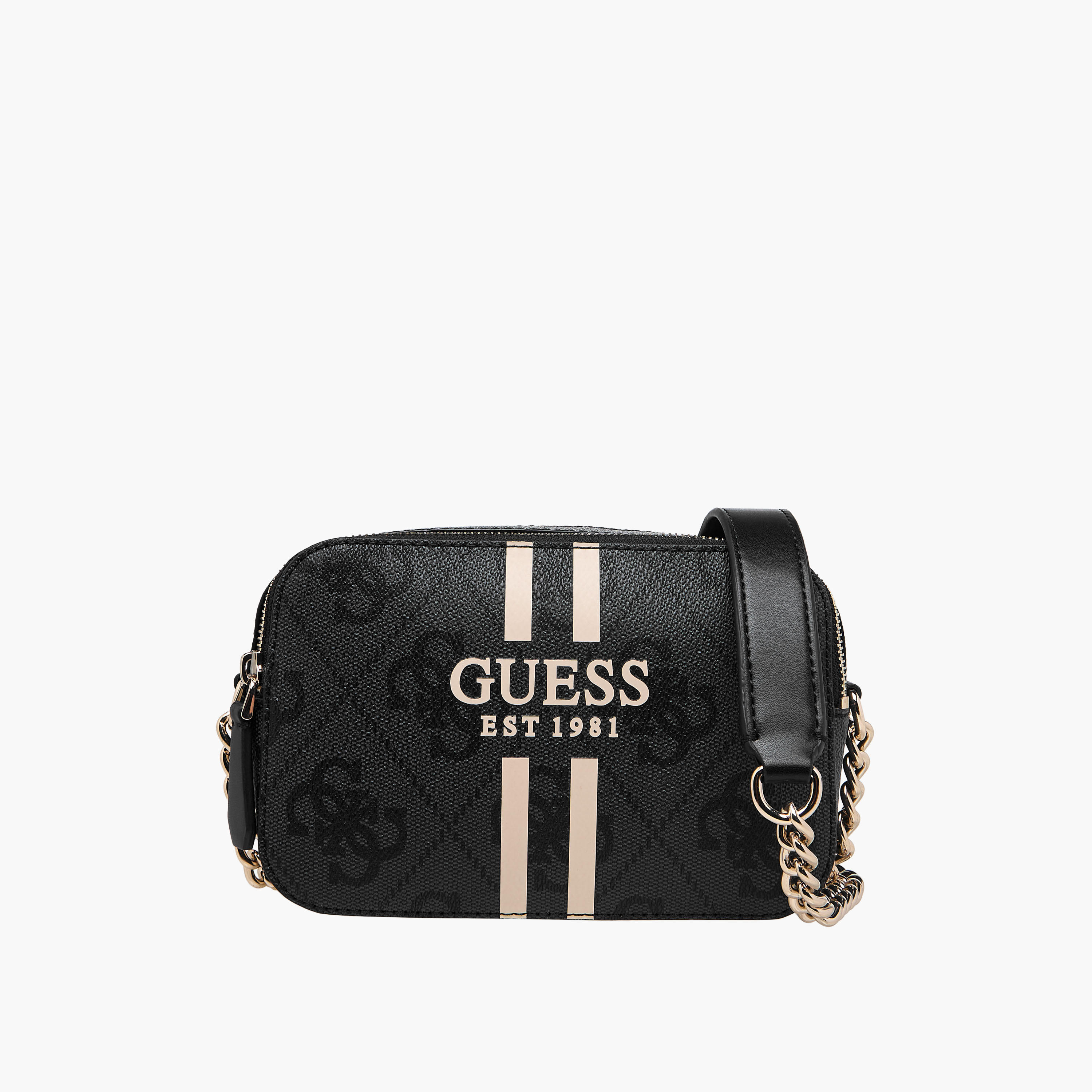 Guess Noelle II Monogram Print Crossbody Bag with Chain Strap-women-bagsandwallets-handbags-image-1