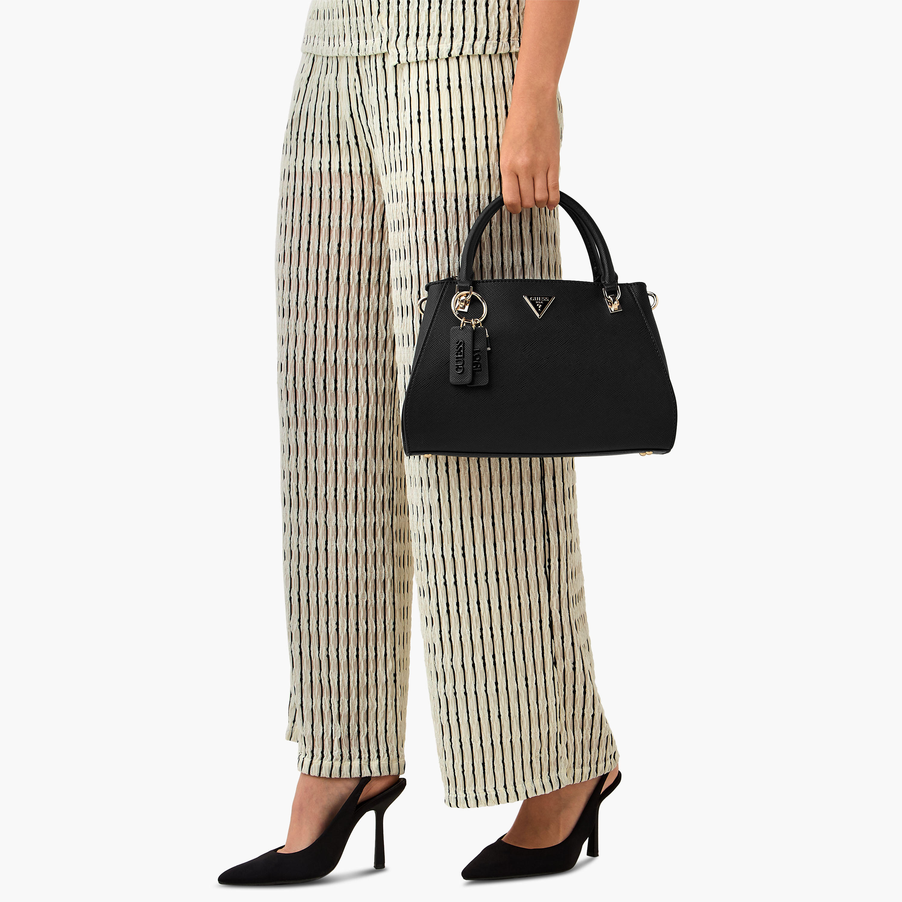 Guess Noelle II Luxury Textured Satchel Bag with Detachable Strap-women-bagsandwallets-handbags-image-8