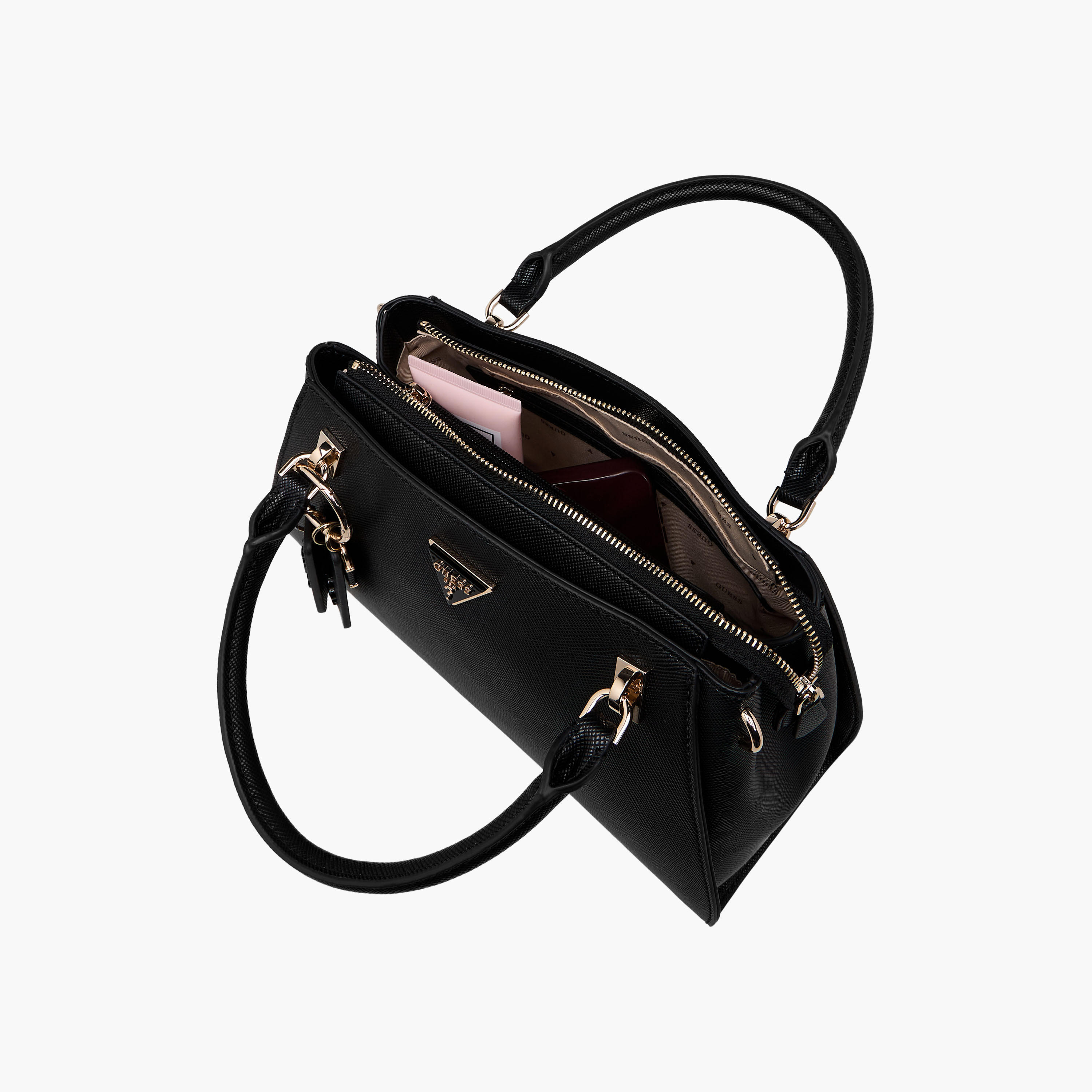 Guess Noelle II Luxury Textured Satchel Bag with Detachable Strap-women-bagsandwallets-handbags-image-9