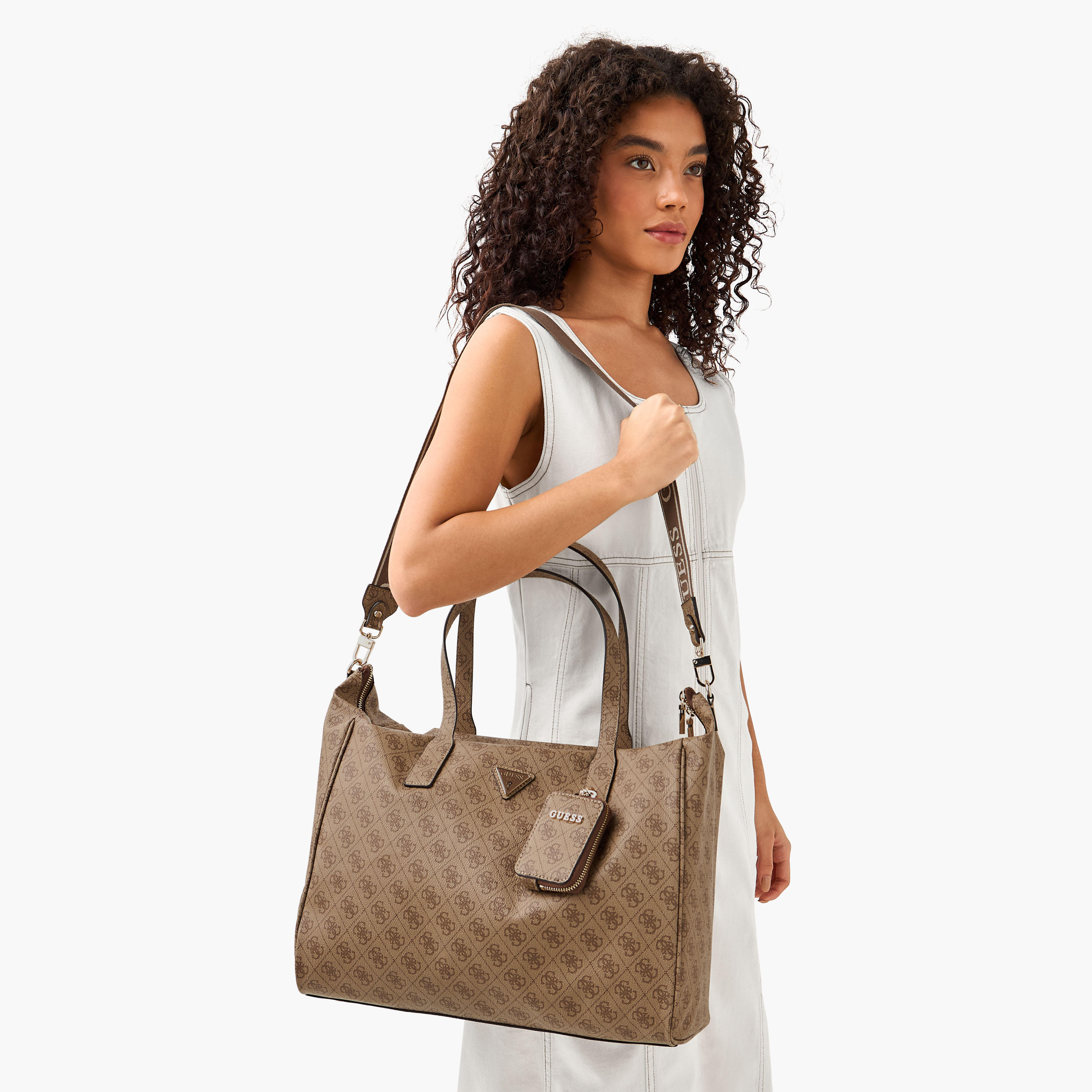 Guess LATONA CARRYON Monogram Print Tote Bag with Double Handles-women-bagsandwallets-handbags-image-2
