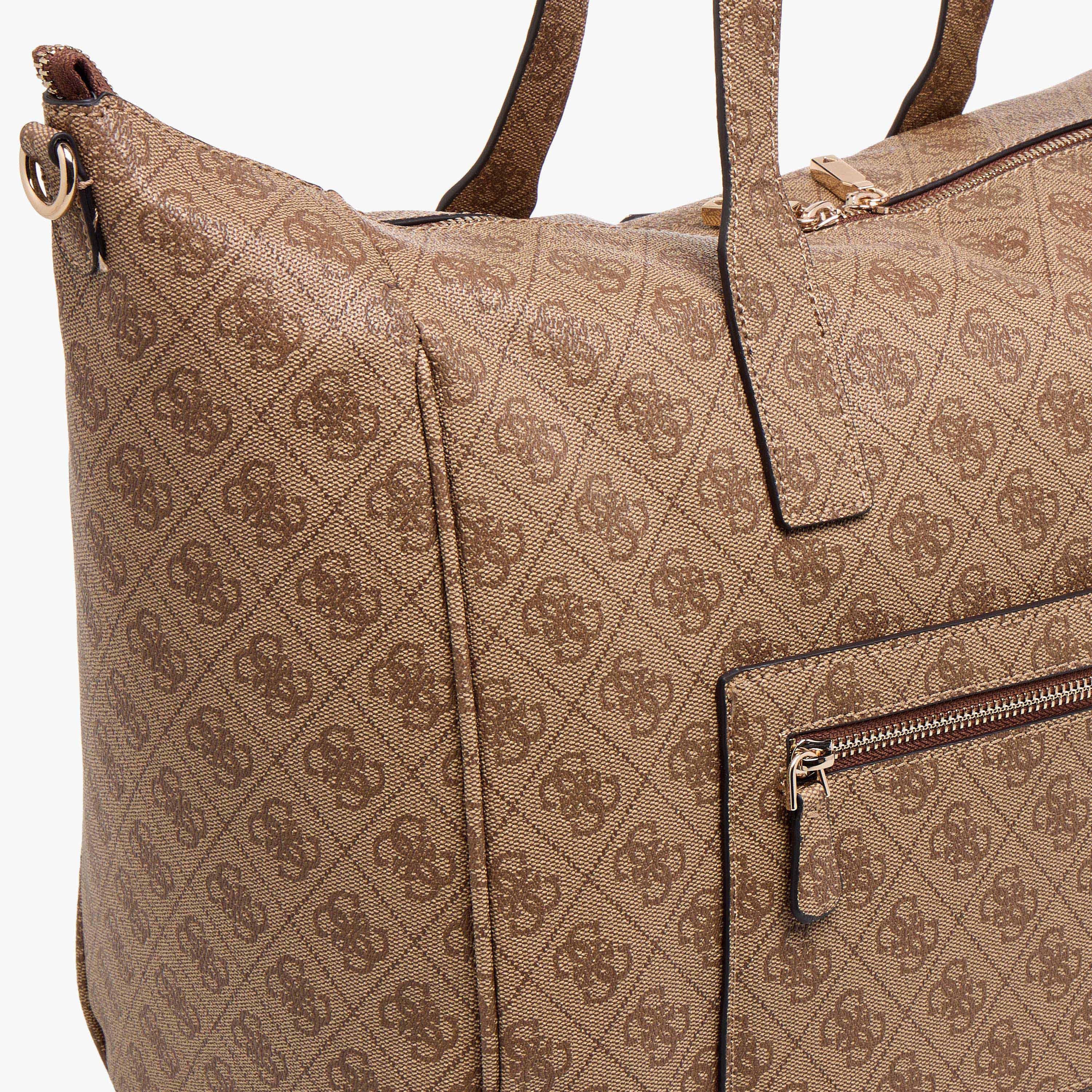 Guess LATONA CARRYON Monogram Print Tote Bag with Double Handles-women-bagsandwallets-handbags-image-6
