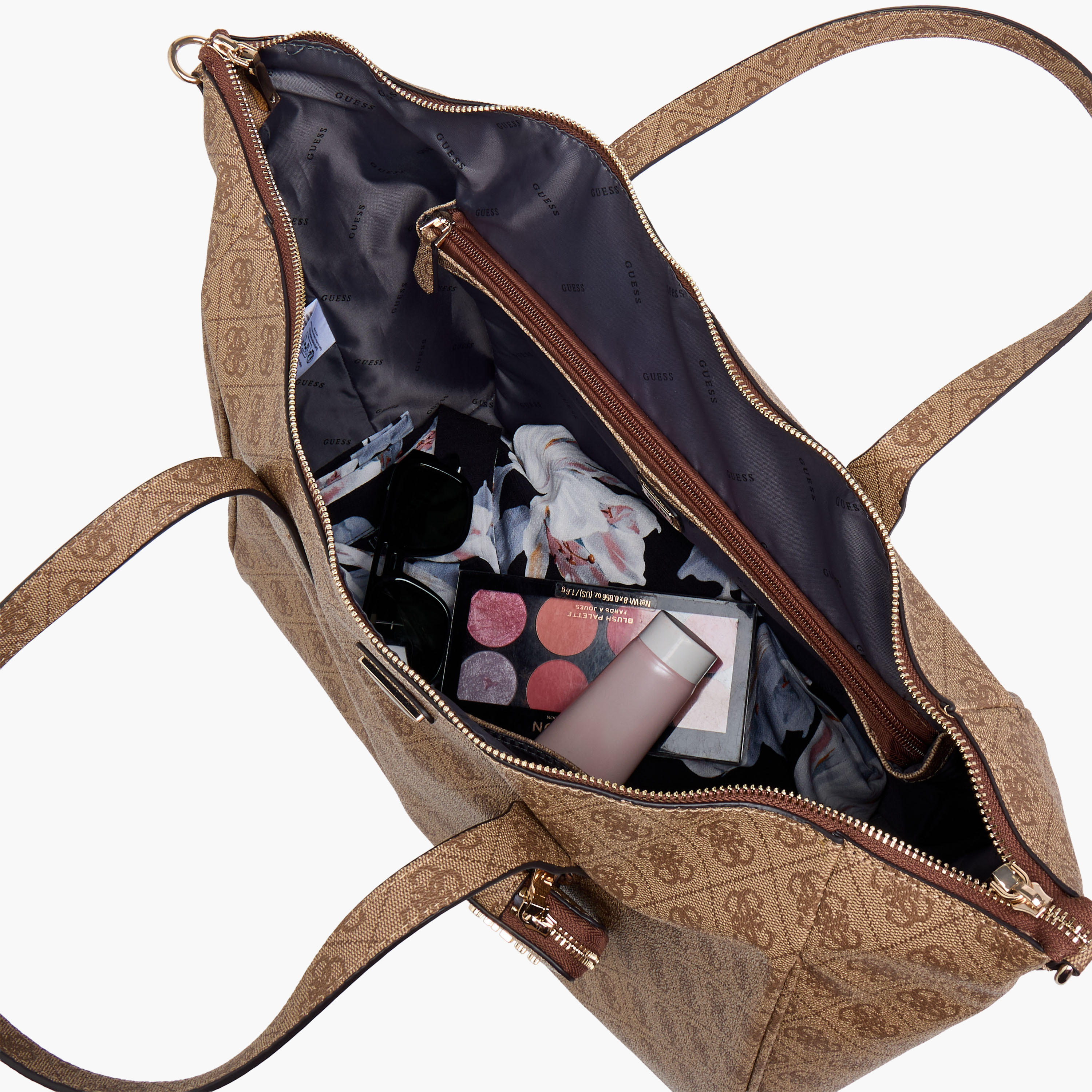 Guess LATONA CARRYON Monogram Print Tote Bag with Double Handles-women-bagsandwallets-handbags-image-9