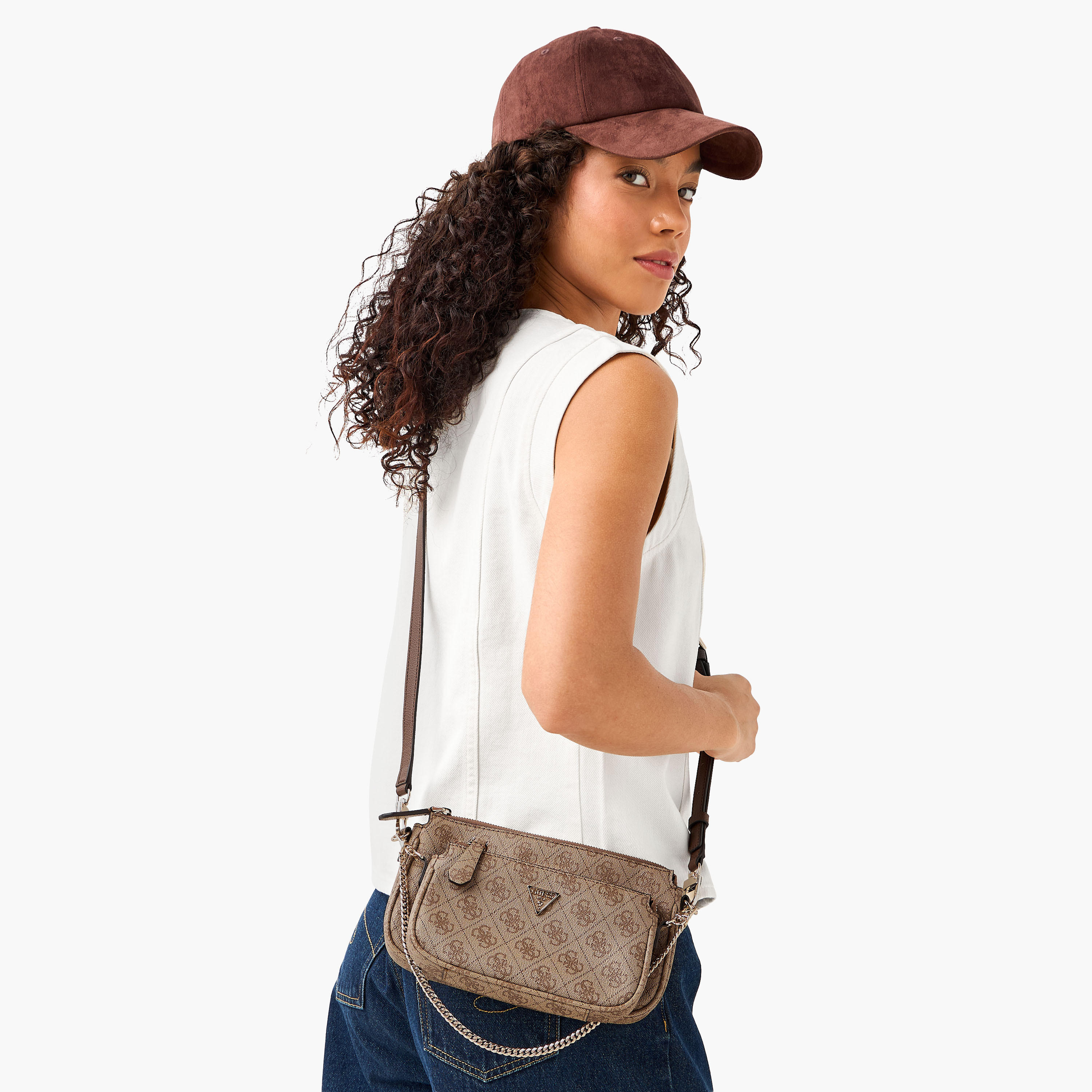 Guess Noelle II Monogram Print Crossbody Bag with Chain Detail-women-bagsandwallets-handbags-image-2