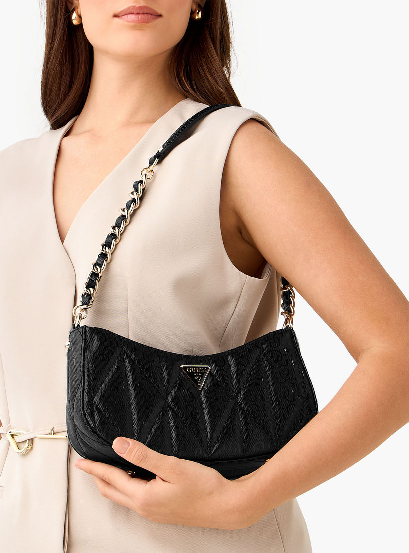 Guess Aldina Monogram Print Shoulder Bag with Zip Closure-women-bagsandwallets-handbags-image-2