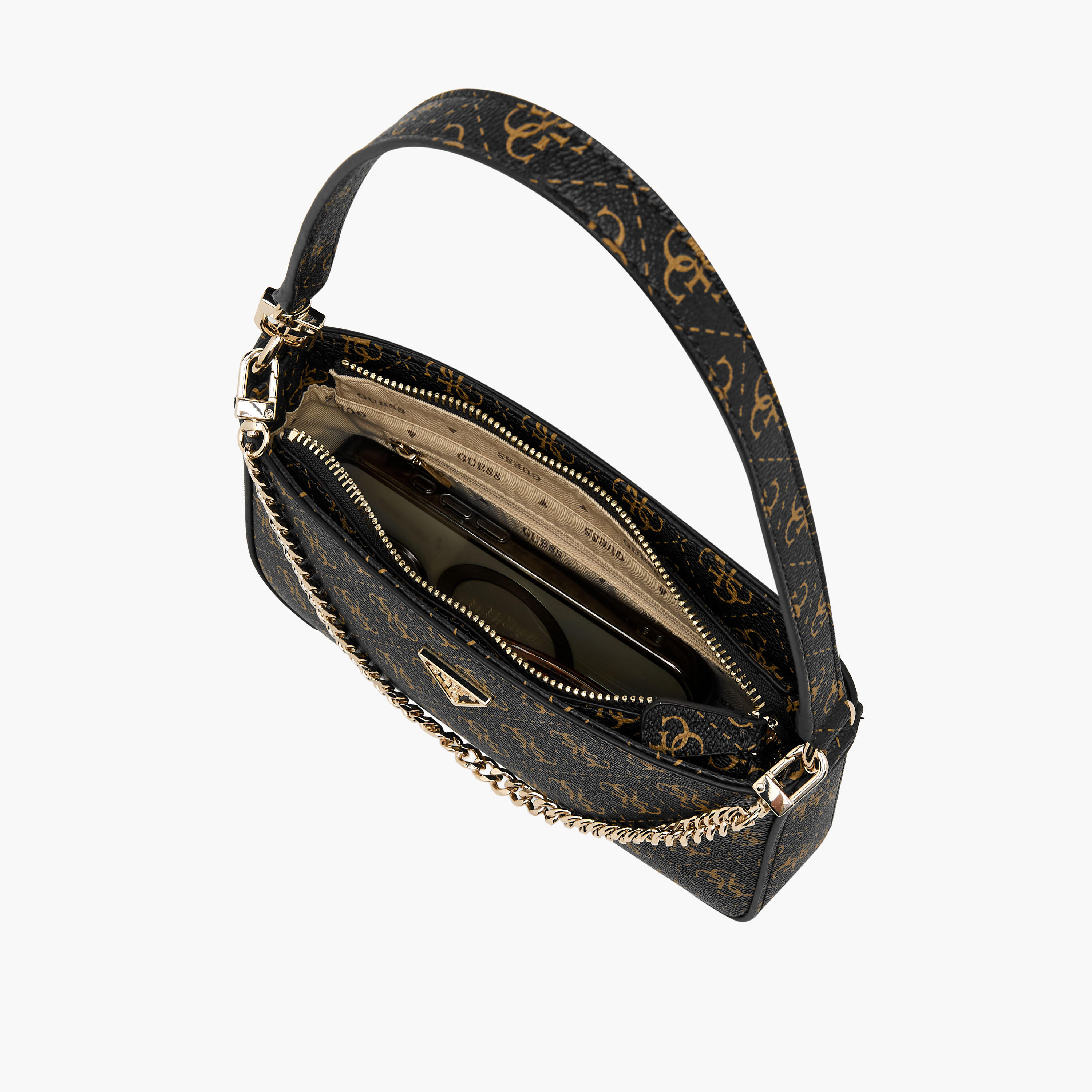 Guess Noelle II Monogram Print Shoulder Bag with Detachable Strap-women-bagsandwallets-handbags-image-8