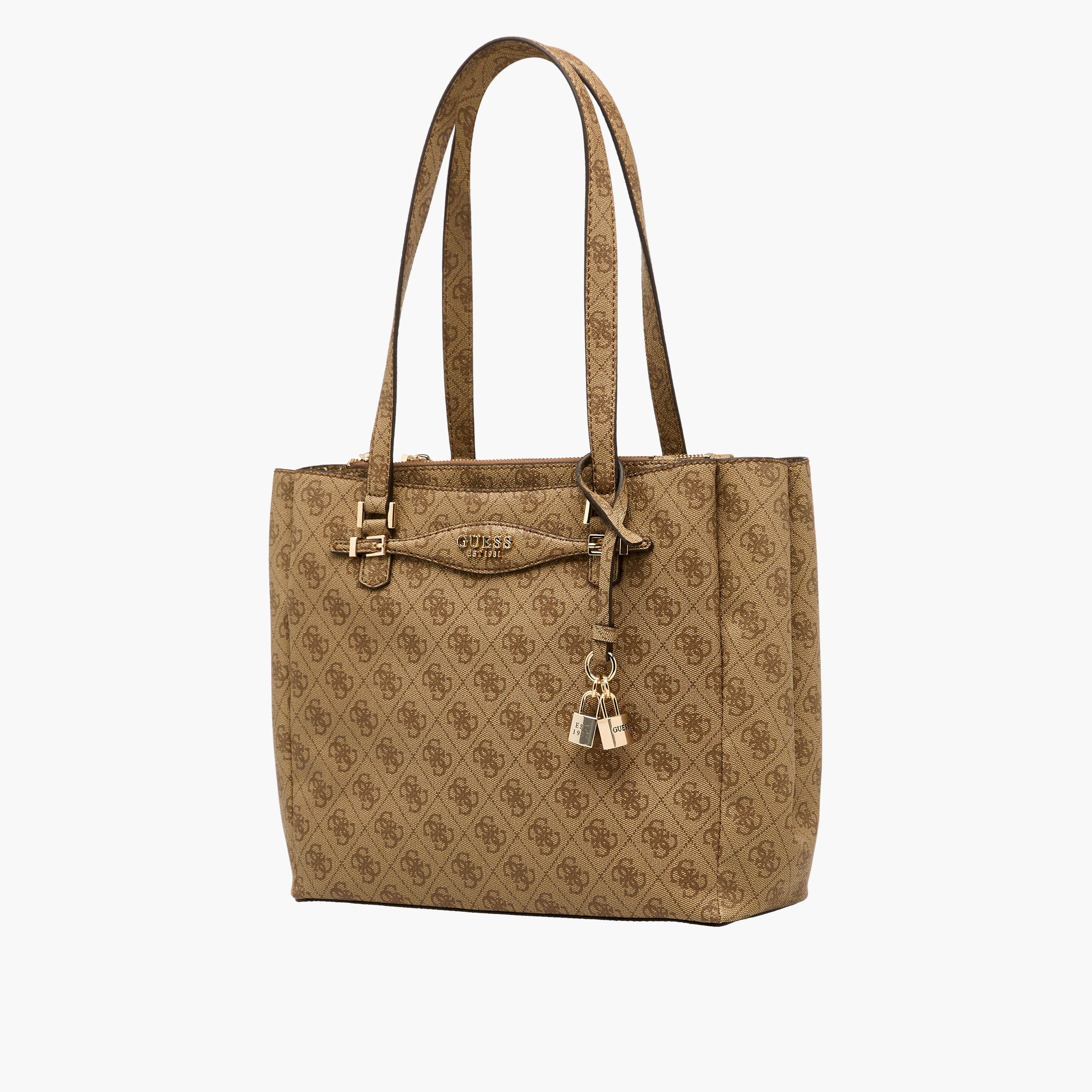 Guess Katya Monogram Textured Tote Bag with Double Handle-women-bagsandwallets-handbags-image-3