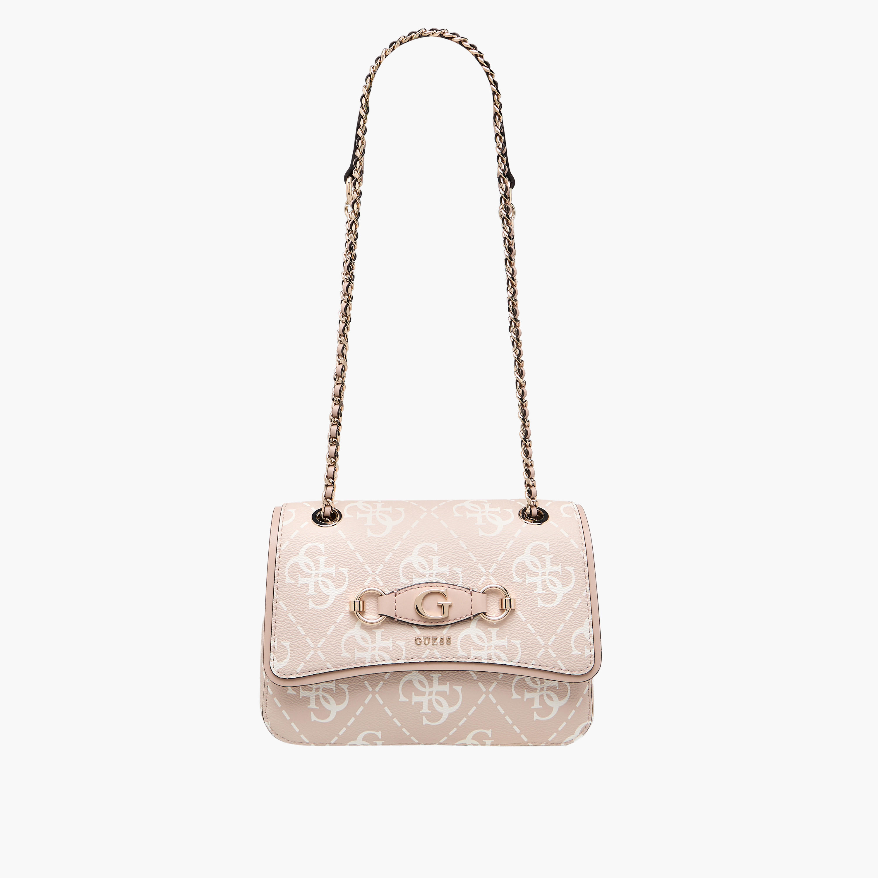 Guess IZZY CONVERTIBLE Monogram Print Sling Bag with Chain Strap-women-bagsandwallets-handbags-image-1