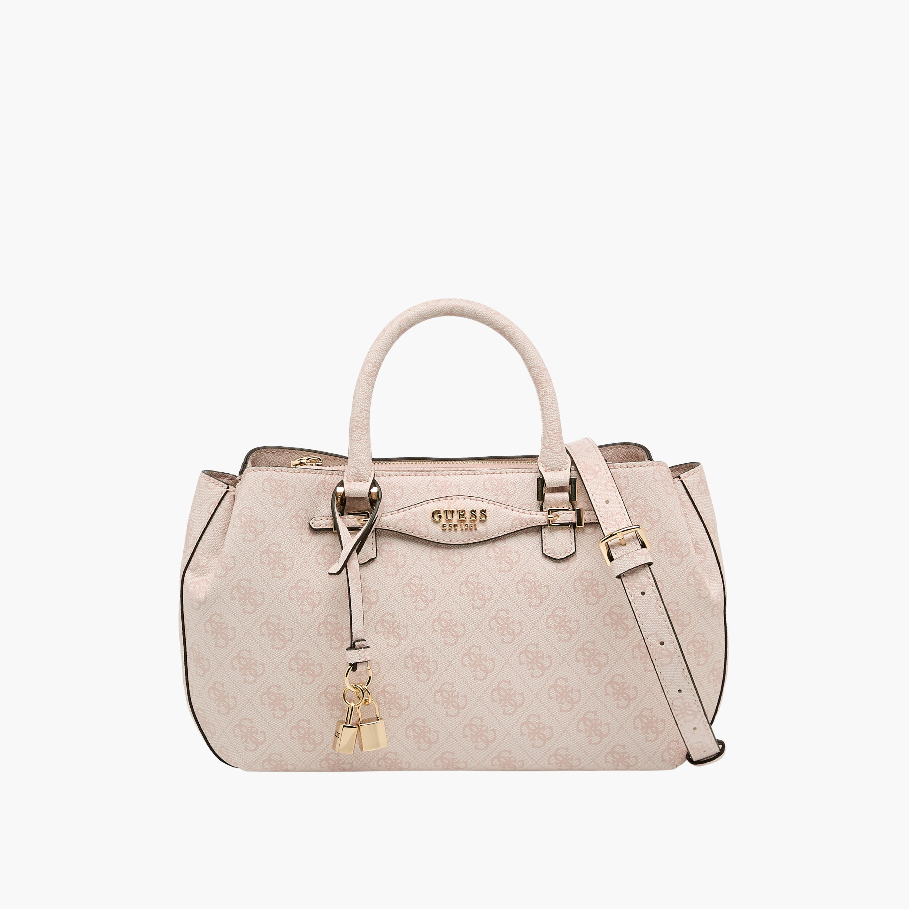 Guess Katya Girlfriend Monogram Print Crossbody Bag with Double Handles-women-bagsandwallets-handbags-image-1