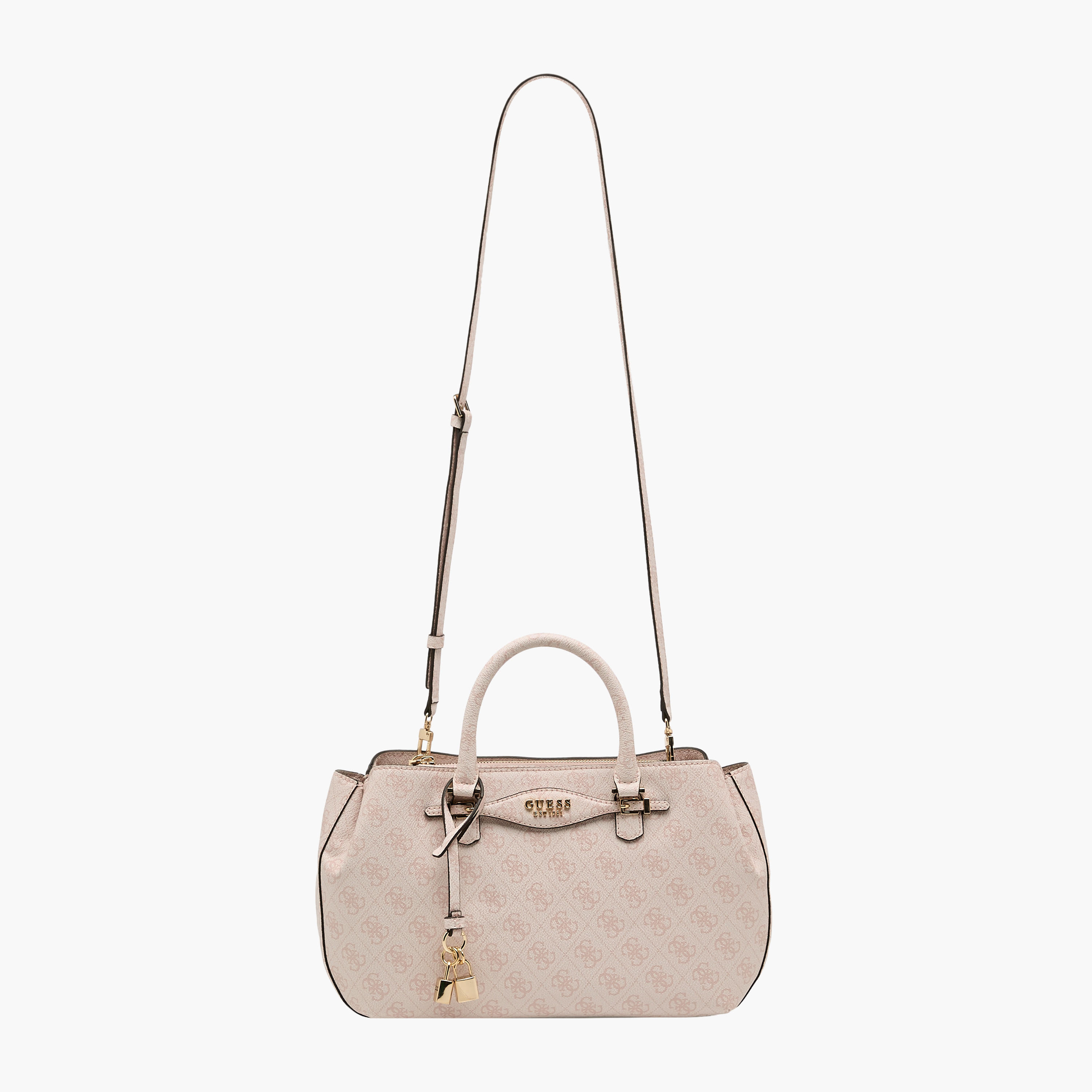 Guess Katya Girlfriend Monogram Print Crossbody Bag with Double Handles-women-bagsandwallets-handbags-image-3