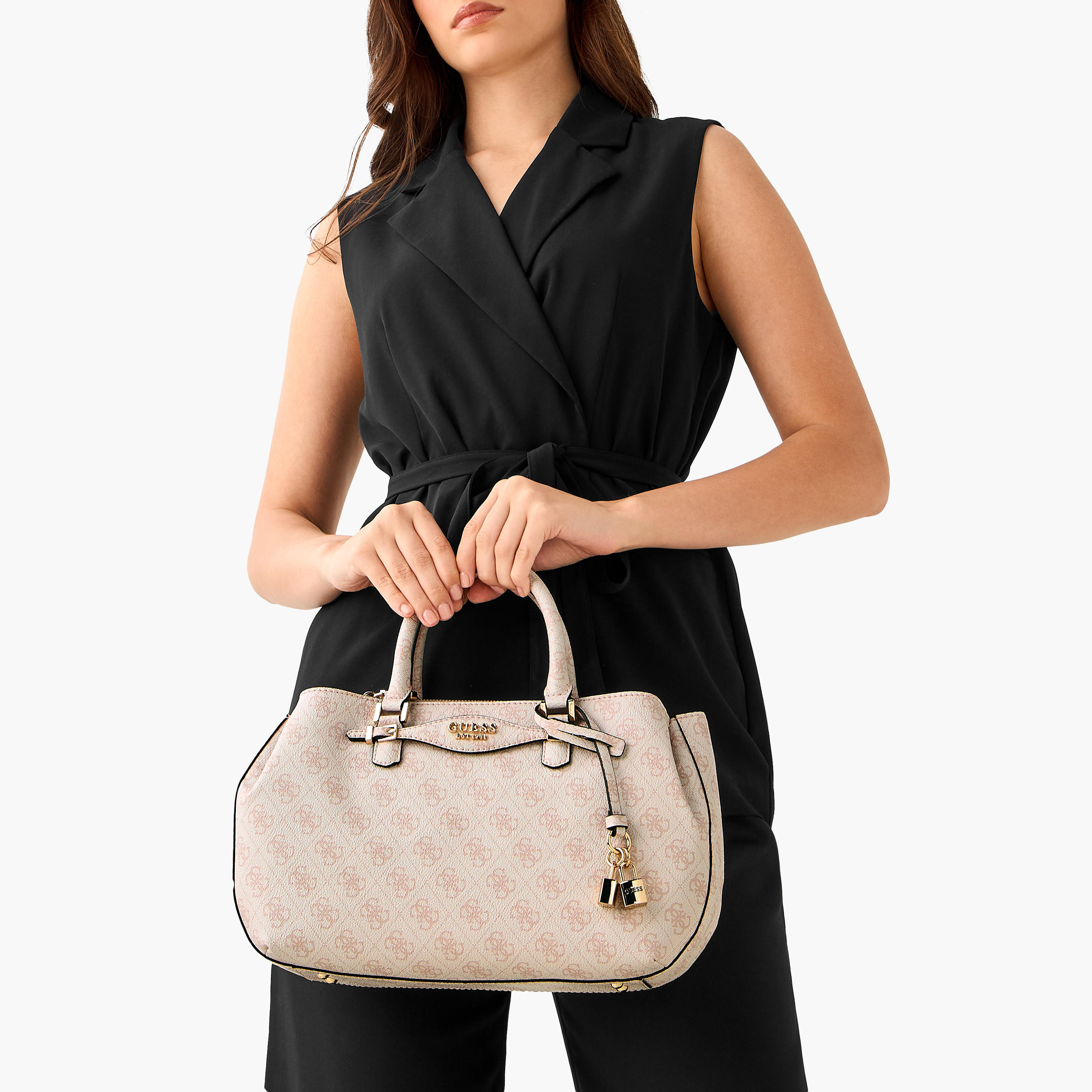 Guess Katya Girlfriend Monogram Print Crossbody Bag with Double Handles-women-bagsandwallets-handbags-image-8