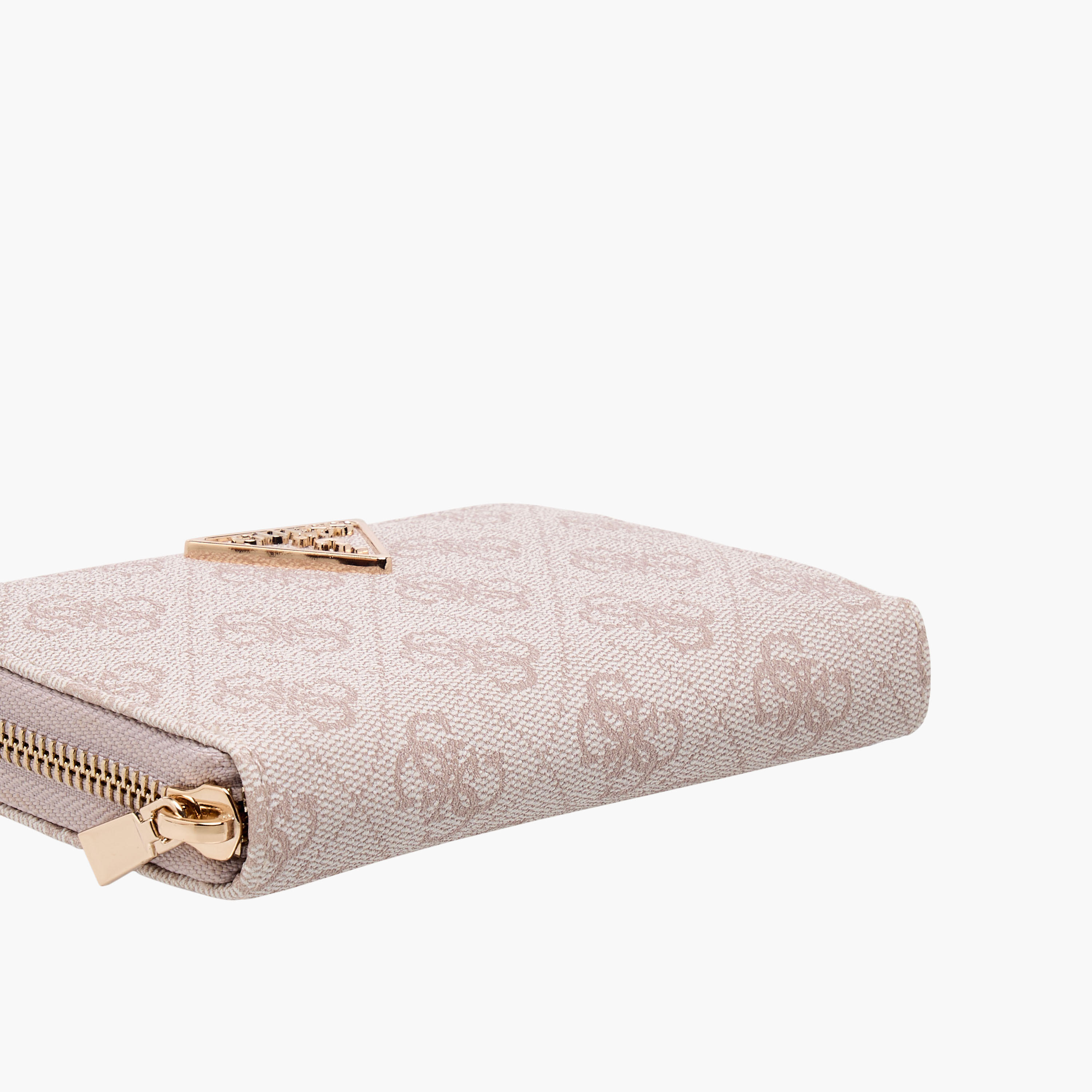 Guess Laurel SLG Textured Wallet with Zip Closure-women-bagsandwallets-wallets-image-4