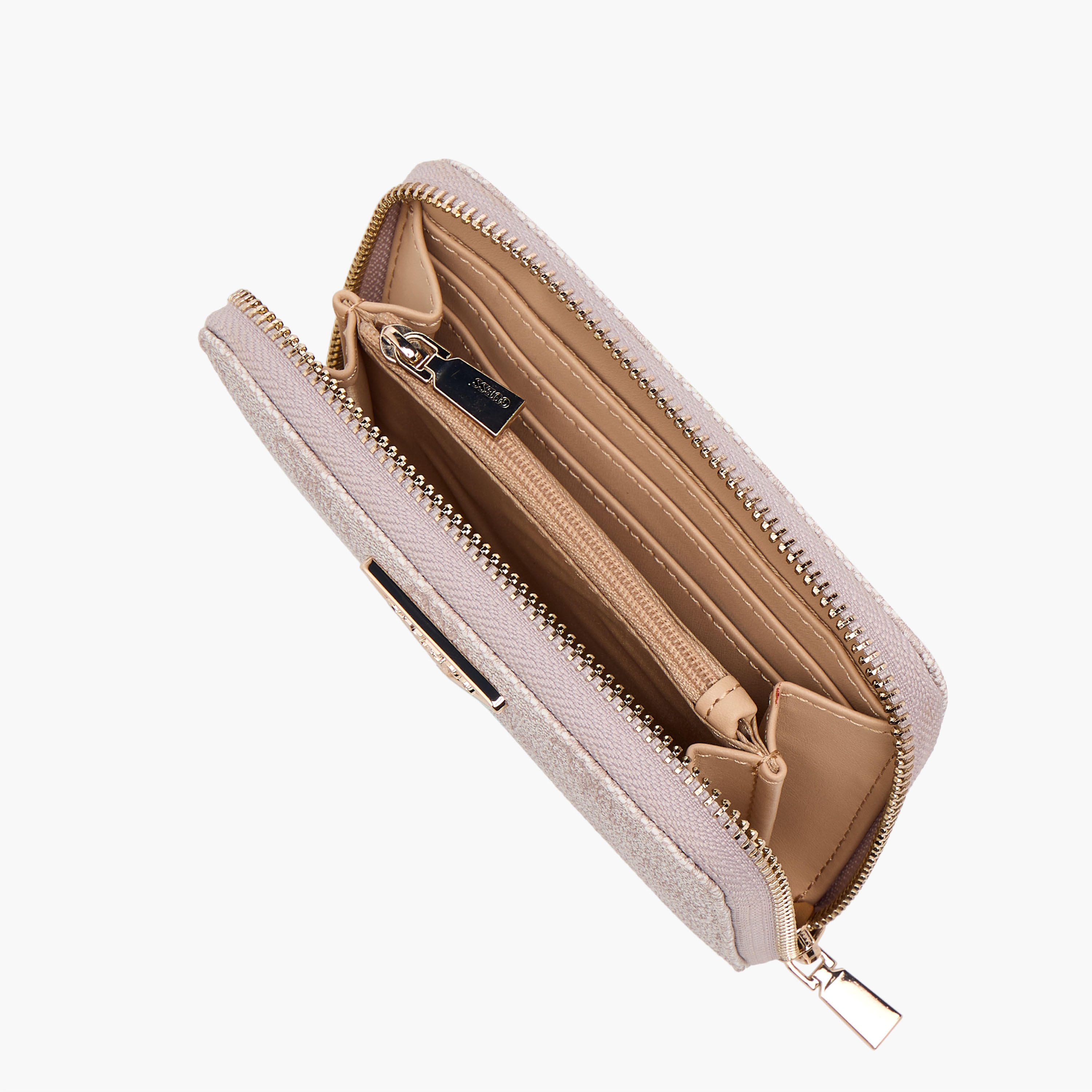 Guess Laurel SLG Textured Wallet with Zip Closure-women-bagsandwallets-wallets-image-5