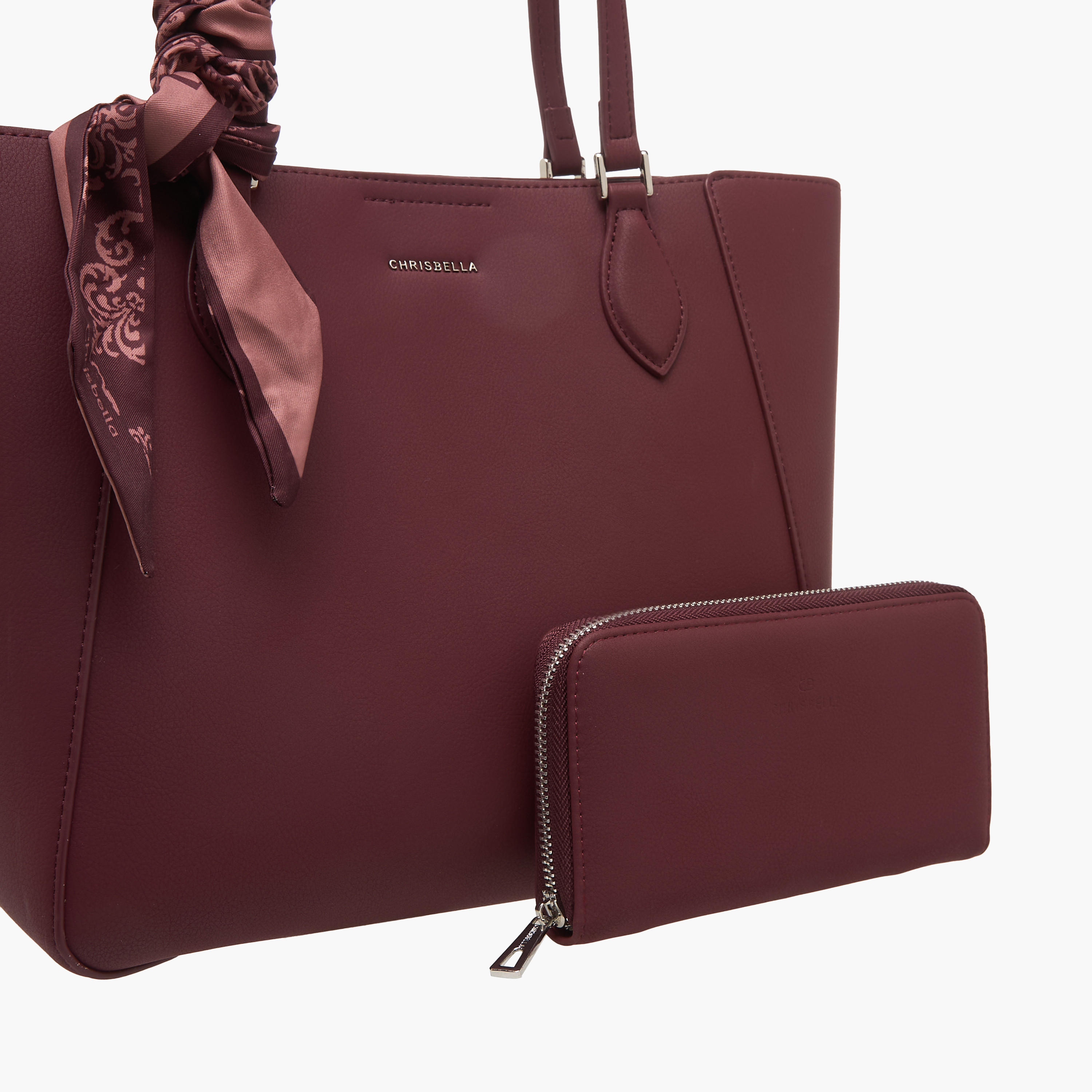 Chrisbella Scarf Detail Tote Bag with Wallet-women-bagsandwallets-handbags-image-6