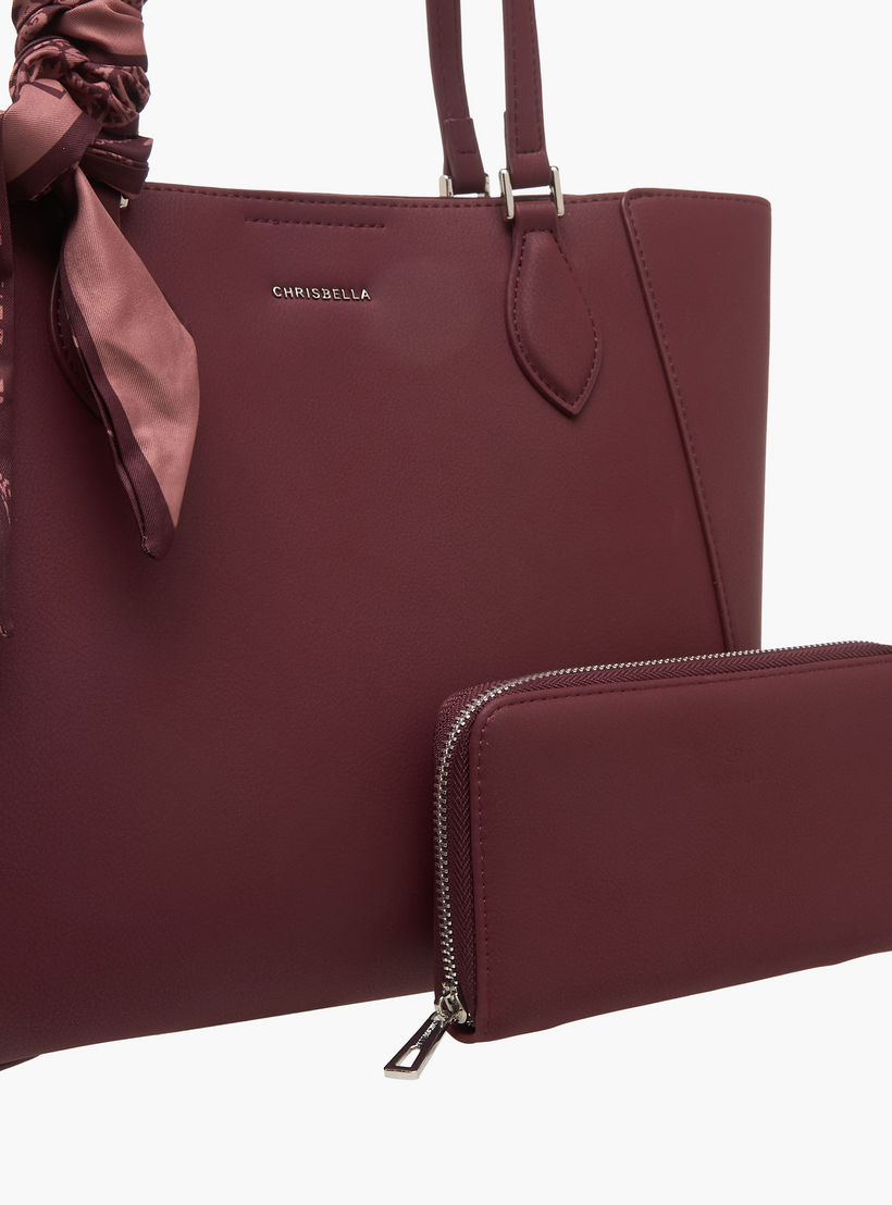 Chrisbella Scarf Detail Tote Bag with Wallet-women-bagsandwallets-handbags-image-6