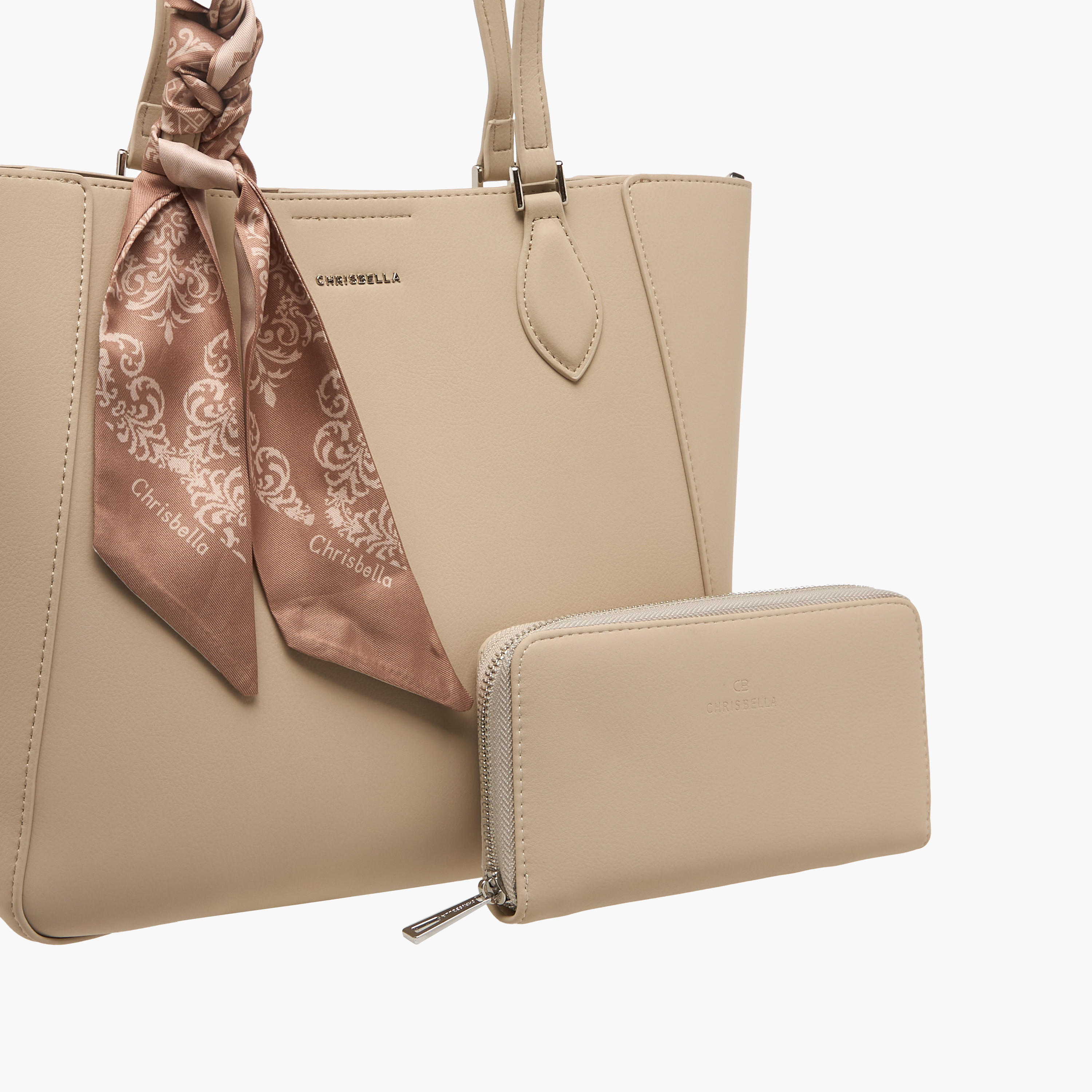 Chrisbella Scarf Detail Tote Bag with Wallet-women-bagsandwallets-handbags-image-6