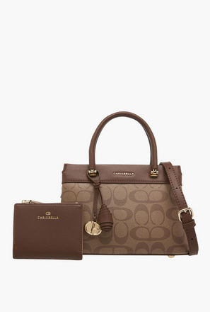 Chrisbella Monogram Print Crossbody Bag with Coin Pouch-women-image-1