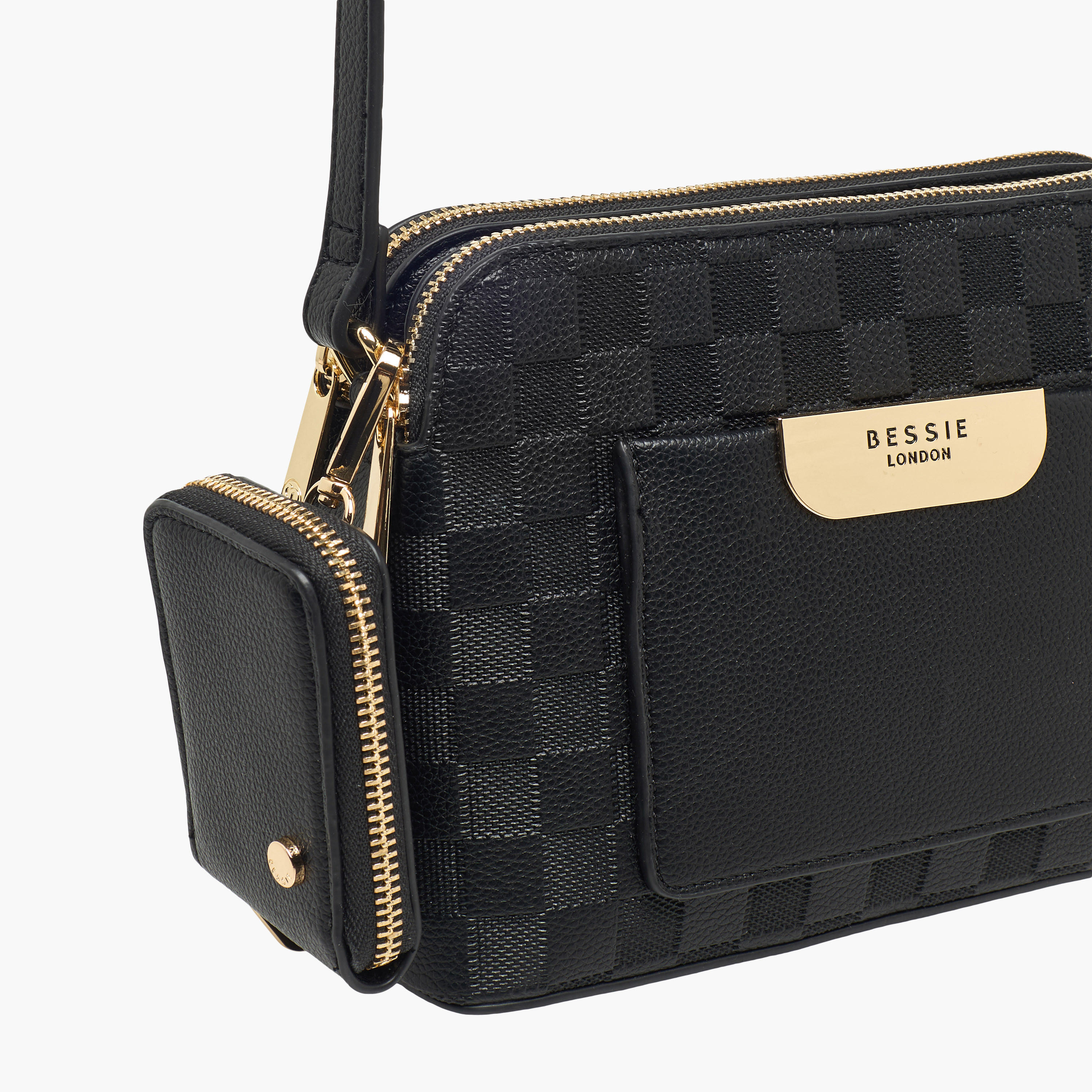Bessie London Checked Crossbody Bag with Coin Pouch-women-bagsandwallets-handbags-image-5