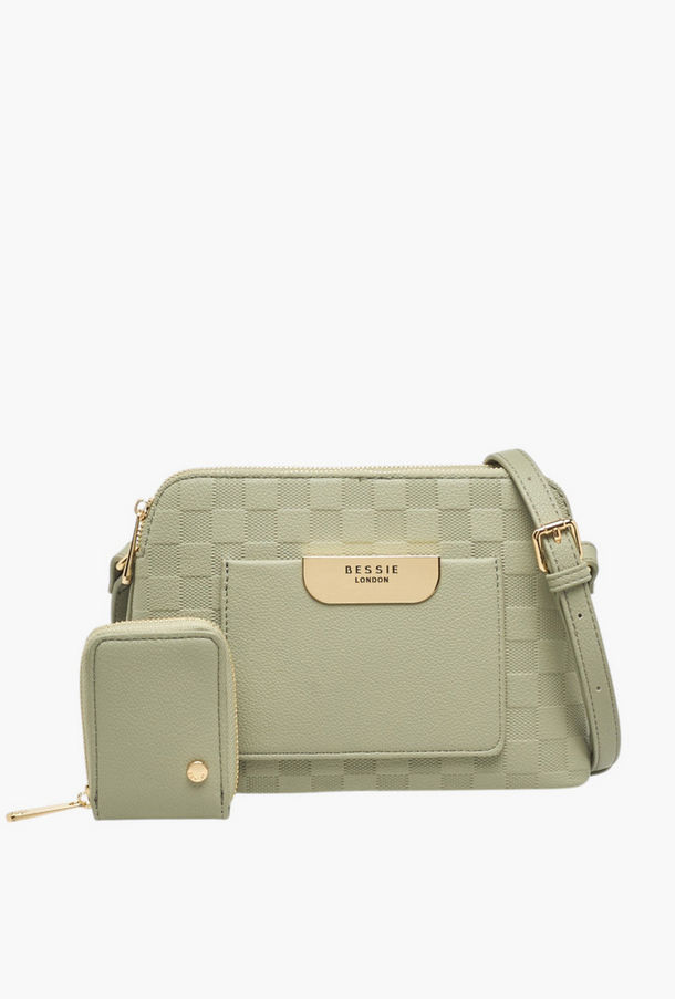 Bessie London Checked Crossbody Bag with Coin Purse-women-image-1