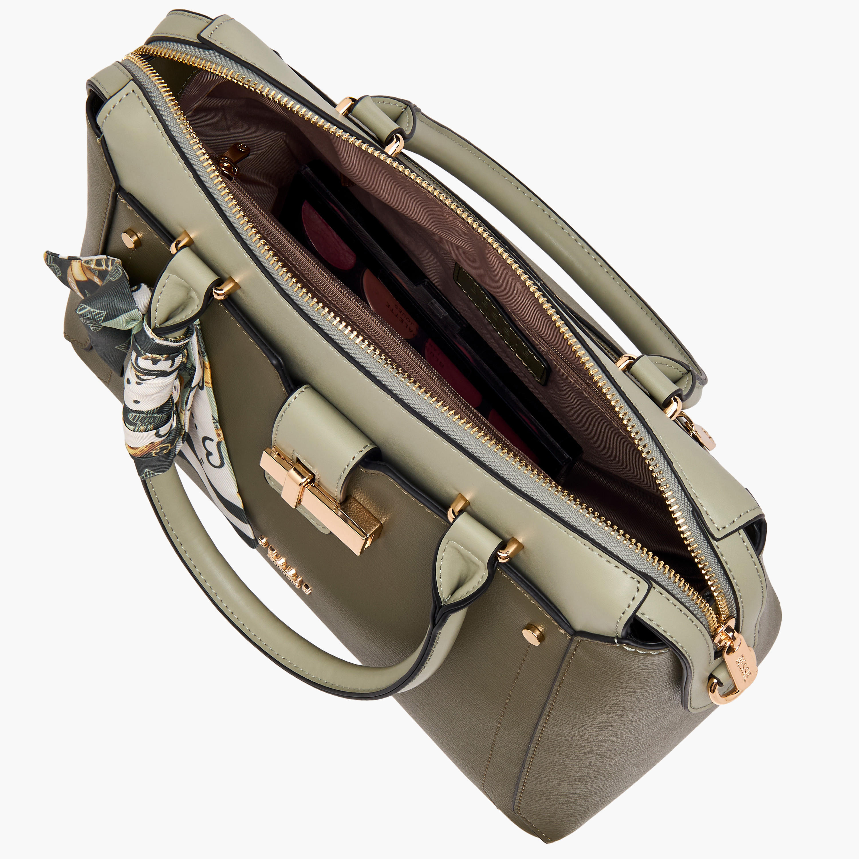 Bessie London Scarf Accent Tote Bag with Detachable Strap-women-bagsandwallets-handbags-image-9