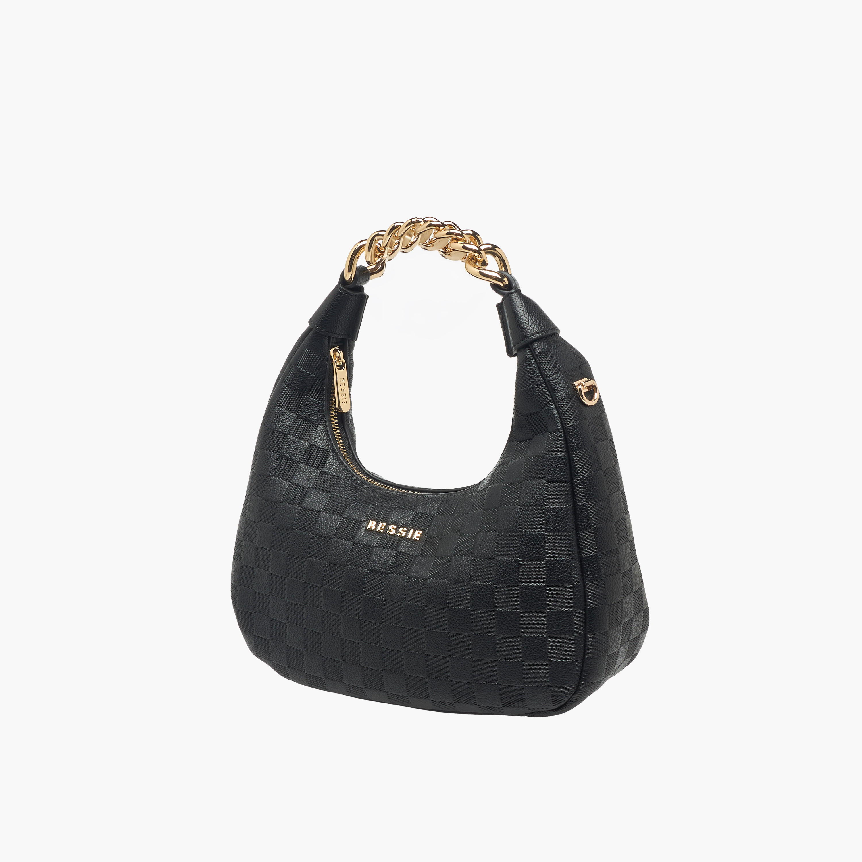 Bessie London Checked Hobo Bag with Detachable Strap-women-bagsandwallets-handbags-image-4