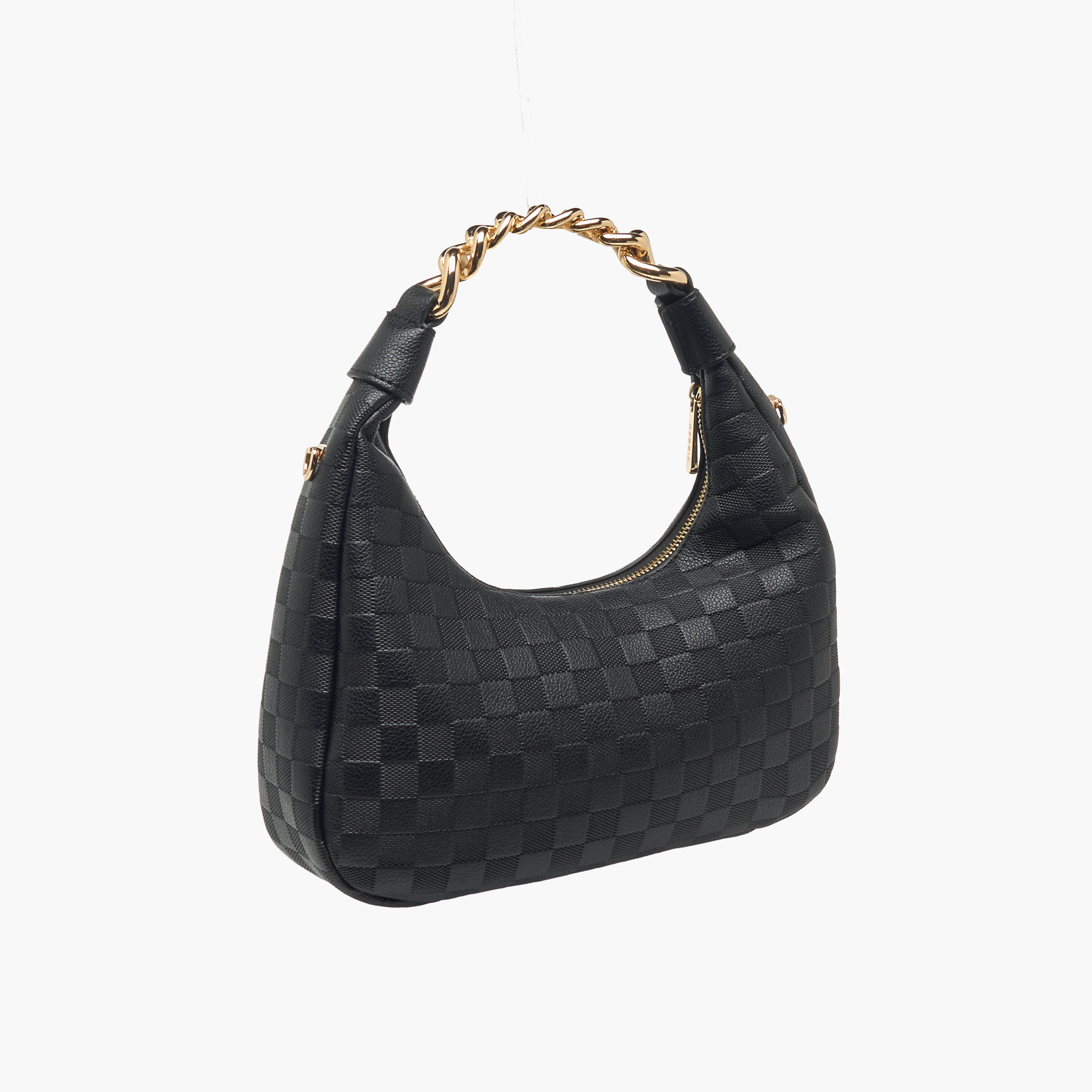 Bessie London Checked Hobo Bag with Detachable Strap-women-bagsandwallets-handbags-image-5