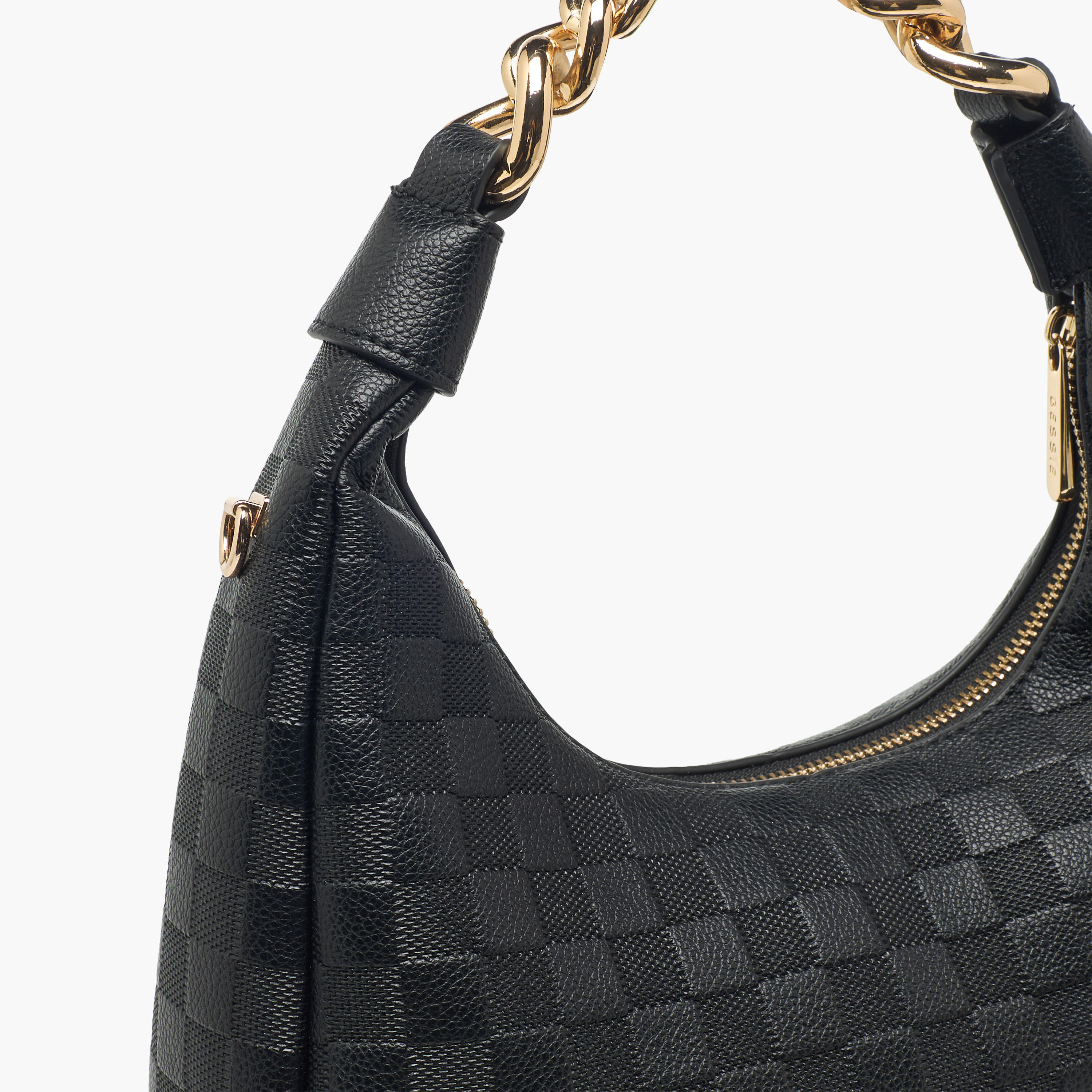Bessie London Checked Hobo Bag with Detachable Strap-women-bagsandwallets-handbags-image-7