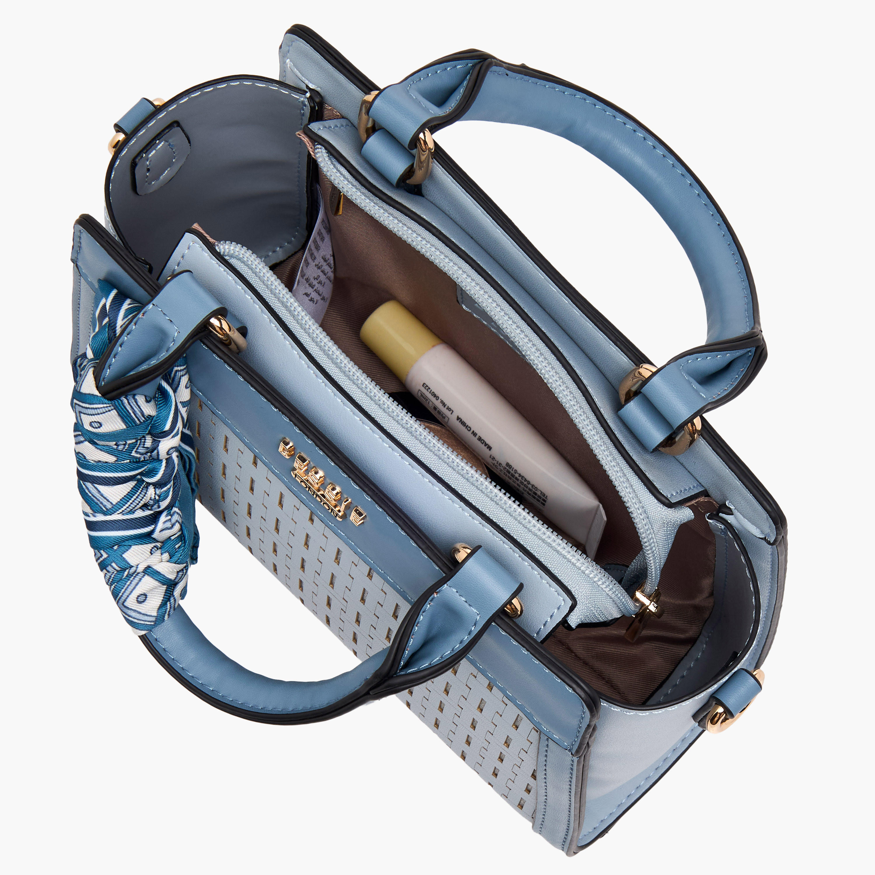 Bessie London Scarf Accent Crossbody Bag with Detachable Strap-women-bagsandwallets-handbags-image-9