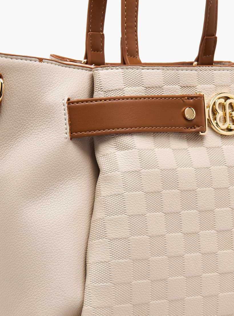 Bessie London Checked Tote Bag with Detachable Strap-women-bagsandwallets-handbags-image-5