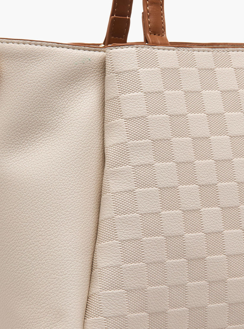 Bessie London Checked Tote Bag with Detachable Strap-women-bagsandwallets-handbags-image-6