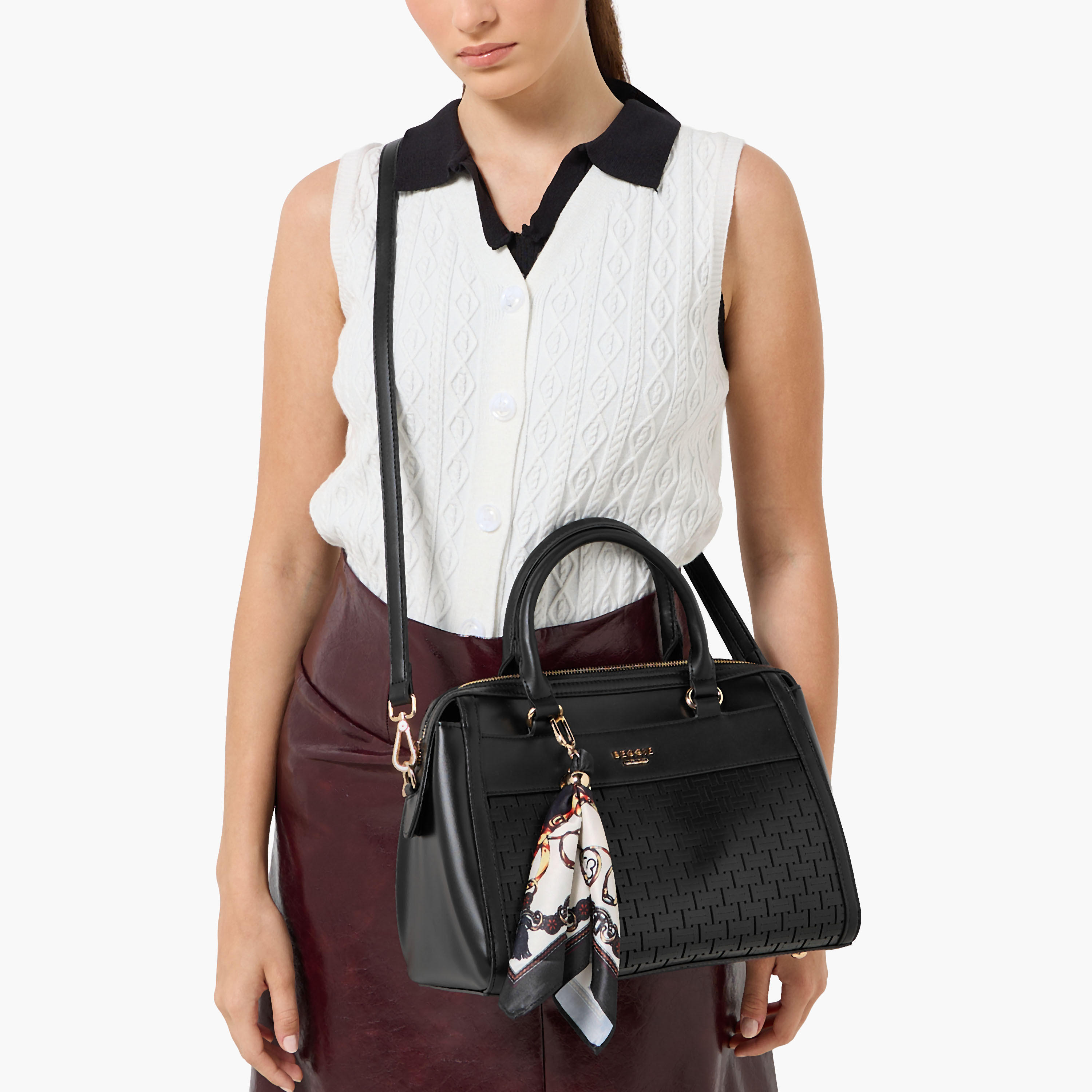 Bessie London Scarf Detail Tote Bag with Detachable Strap-women-bagsandwallets-handbags-image-8