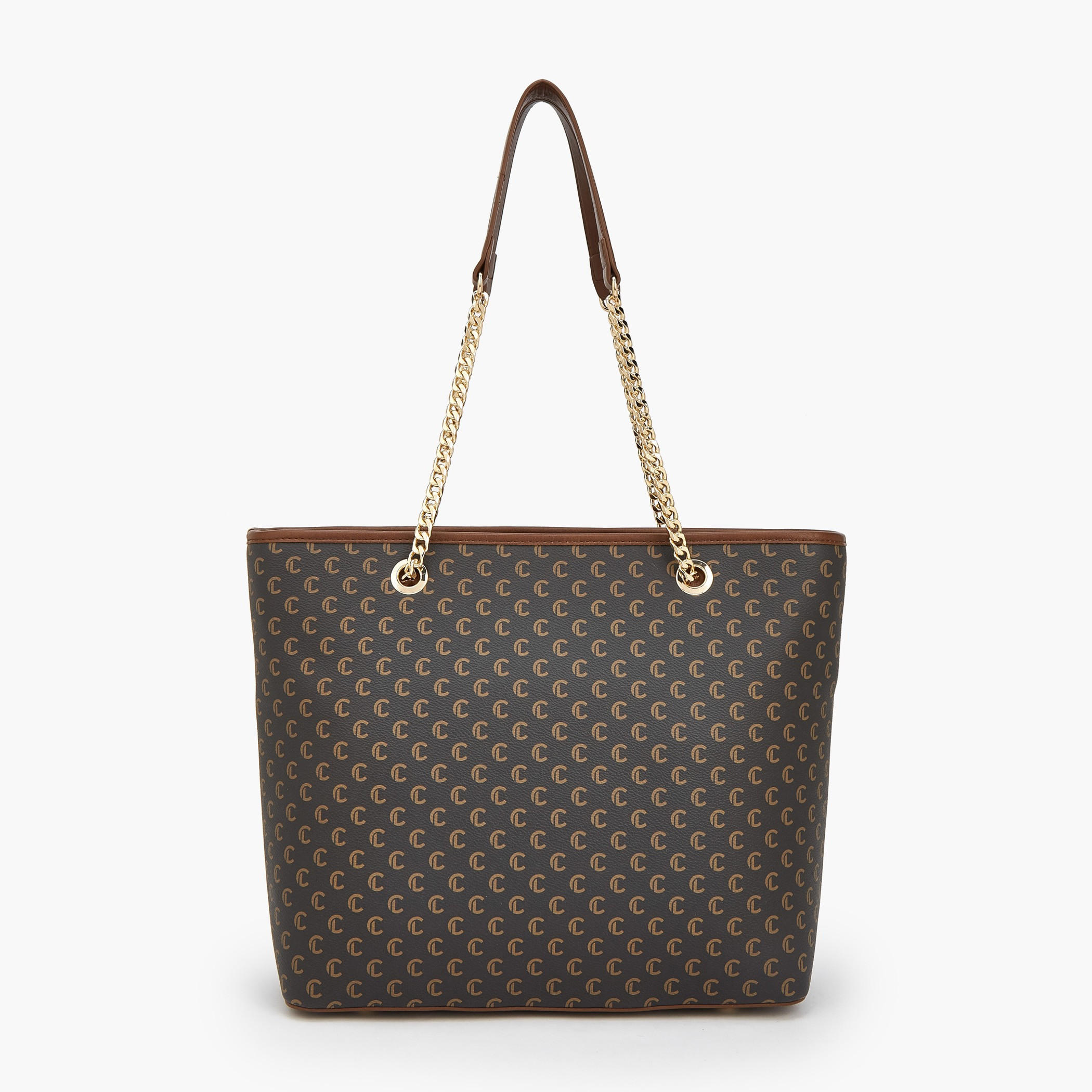 Le Confort Monogram Print Tote Bag with Chain Handles-women-bagsandwallets-handbags-image-4