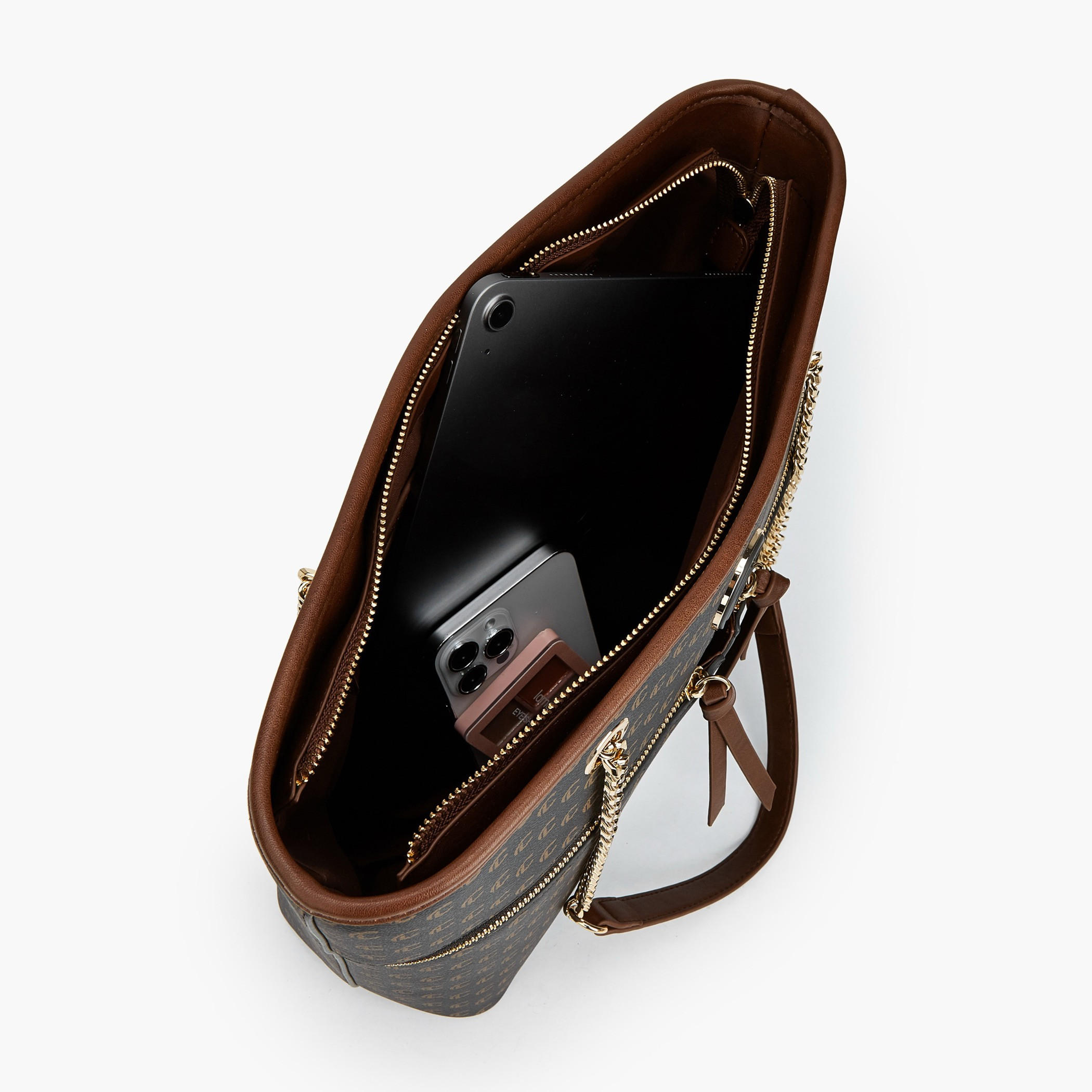 Le Confort Monogram Print Tote Bag with Chain Handles-women-bagsandwallets-handbags-image-7