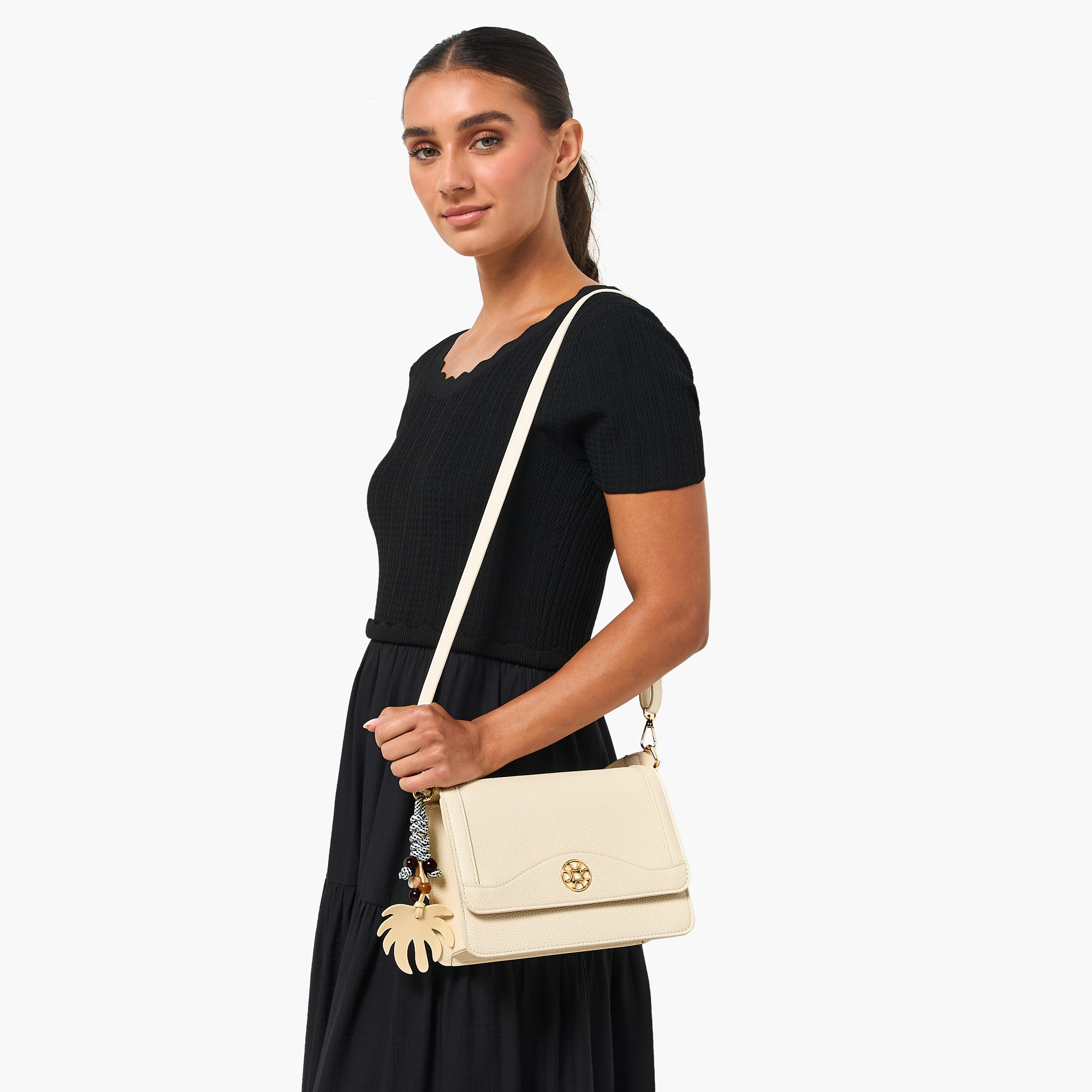 Sasha Kod Charm Detail Crossbody Bag with Detachable Strap-women-bagsandwallets-handbags-image-2