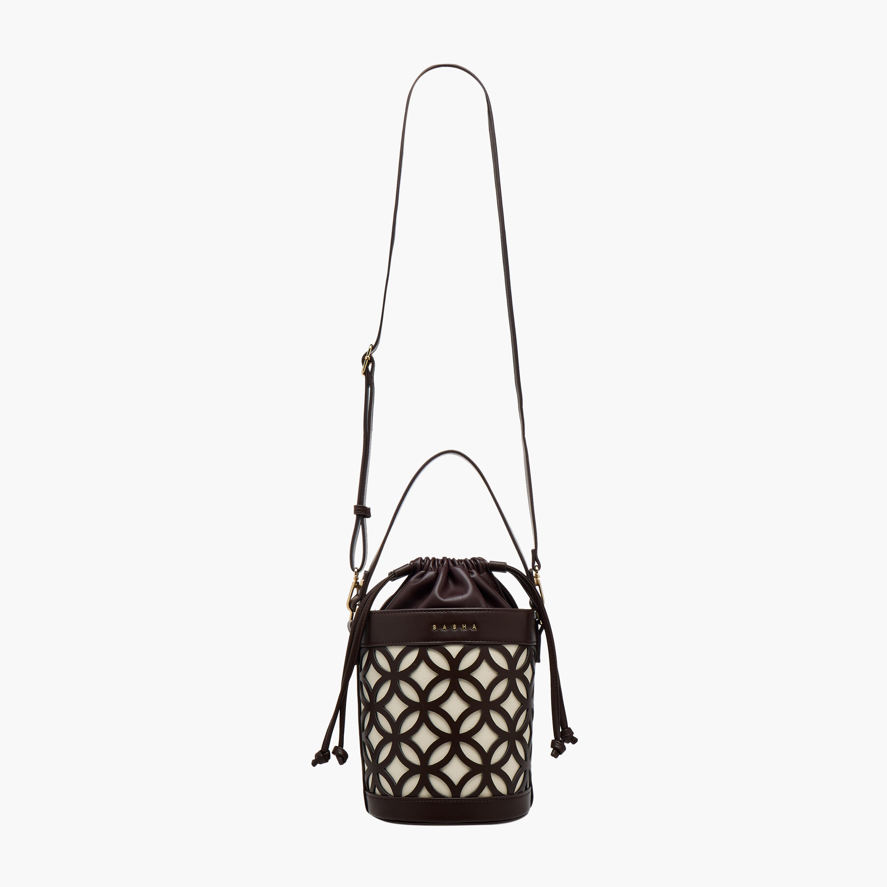 Sasha Kod Cutowork Detail Bucket Bag with Drawstring Closure-women-bagsandwallets-handbags-image-3