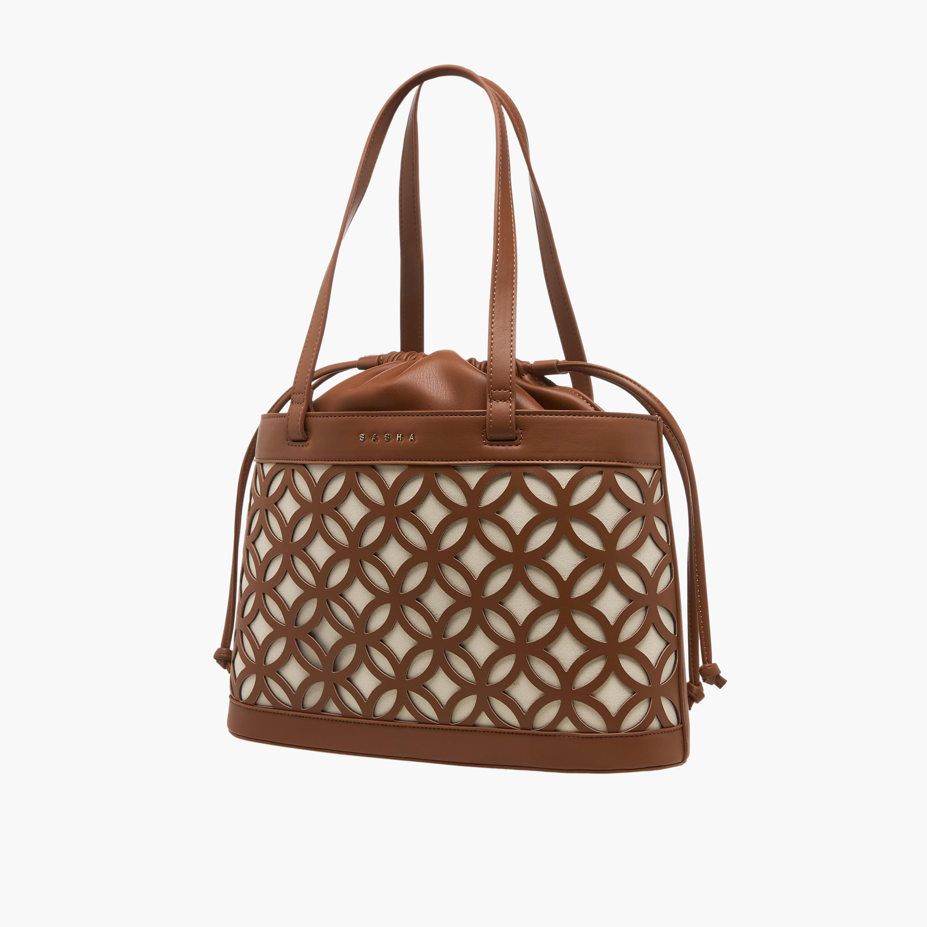 Sasha Kod Cutwork Detail Shoulder Bag with Drawstring Closure-women-bagsandwallets-handbags-image-3