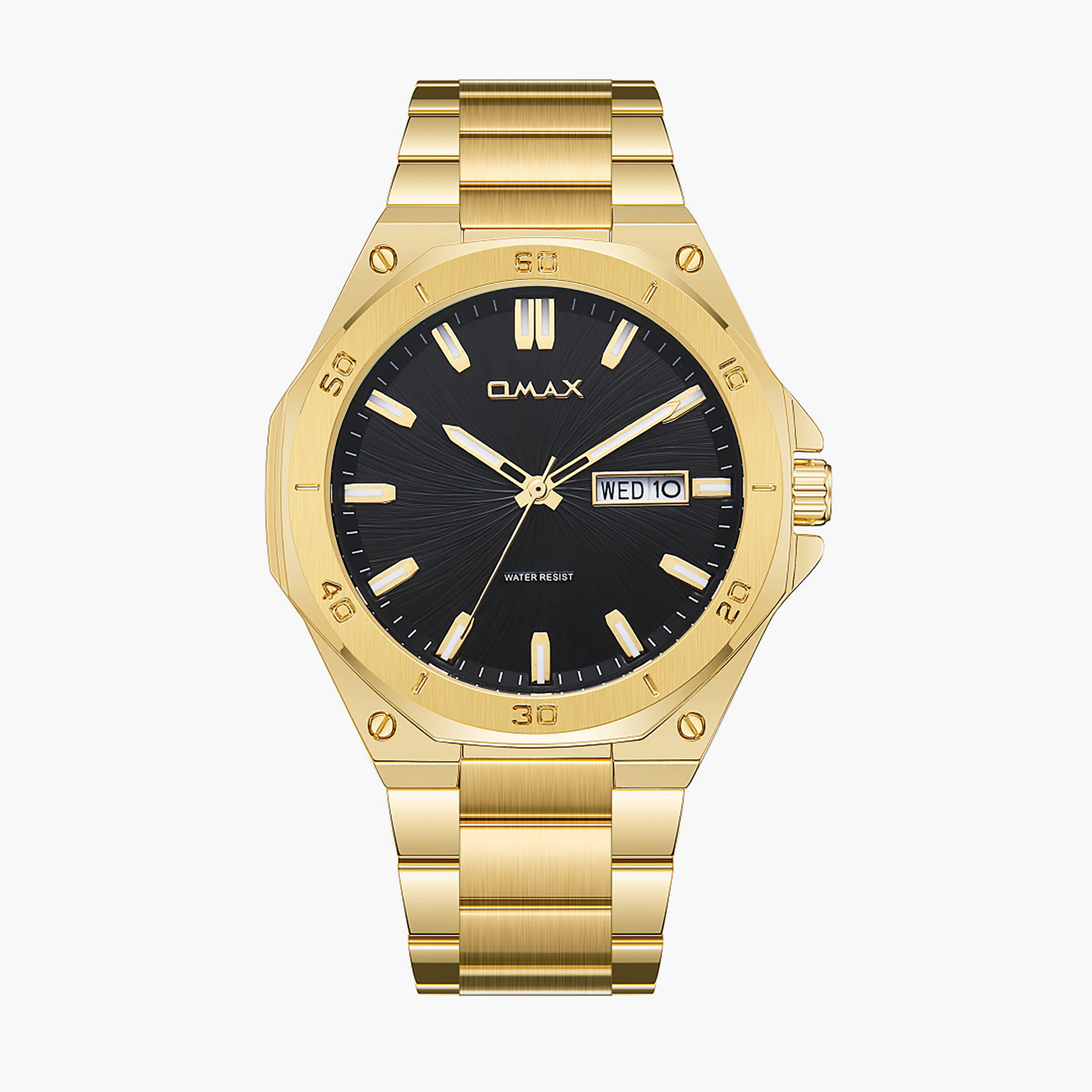 أوماكس ساعة رجالية من الستانلس ستيل باللون الذهبي-men-watchesandjewellery-watches-image-1