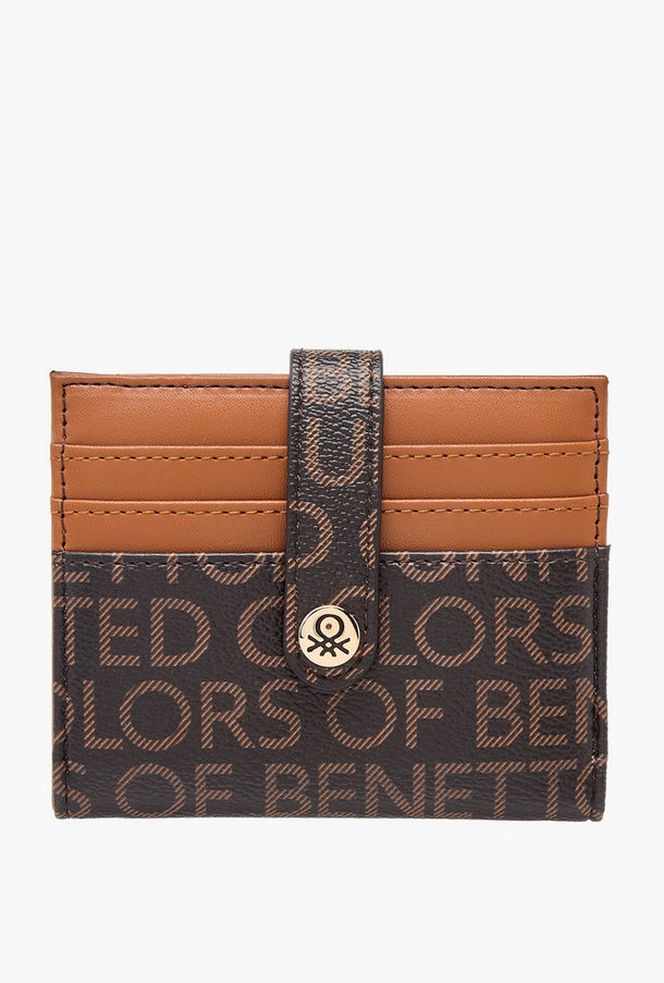 حامل بطاقات بطبعة شعار يونايتد كولورز أوف بينيتون بشريط إغلاق-women-bagsandwallets-wallets-image-1