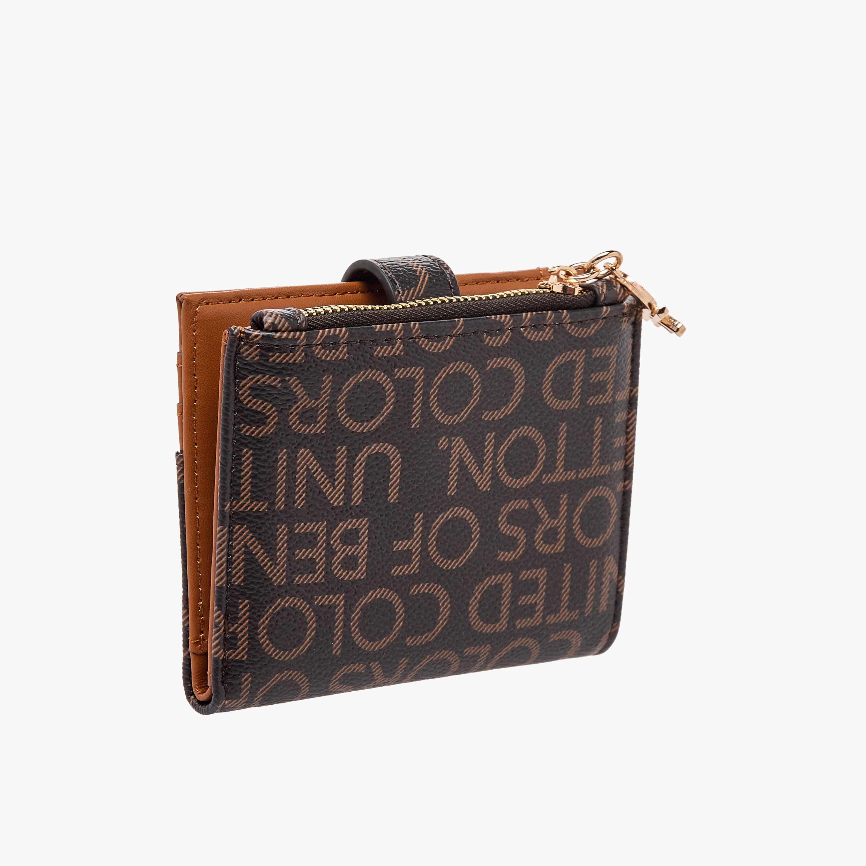 United Colors of Benetton Monogram Print Card Holder with Tab Closure-women-bagsandwallets-wallets-image-2