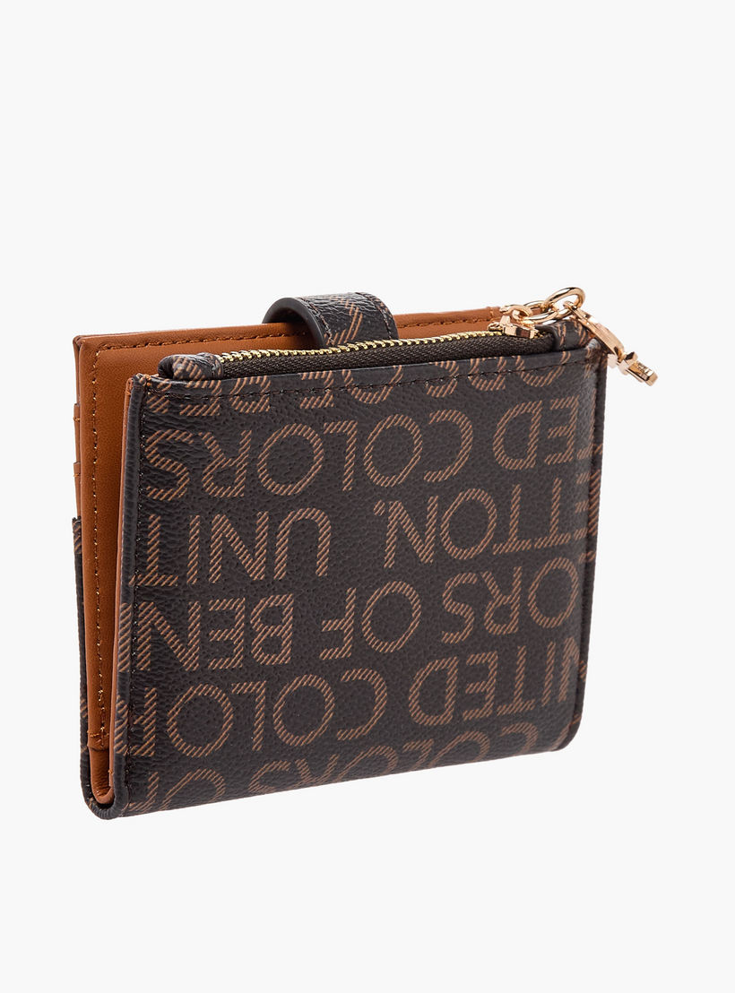 United Colors of Benetton Monogram Print Card Holder with Tab Closure-women-bagsandwallets-wallets-image-2