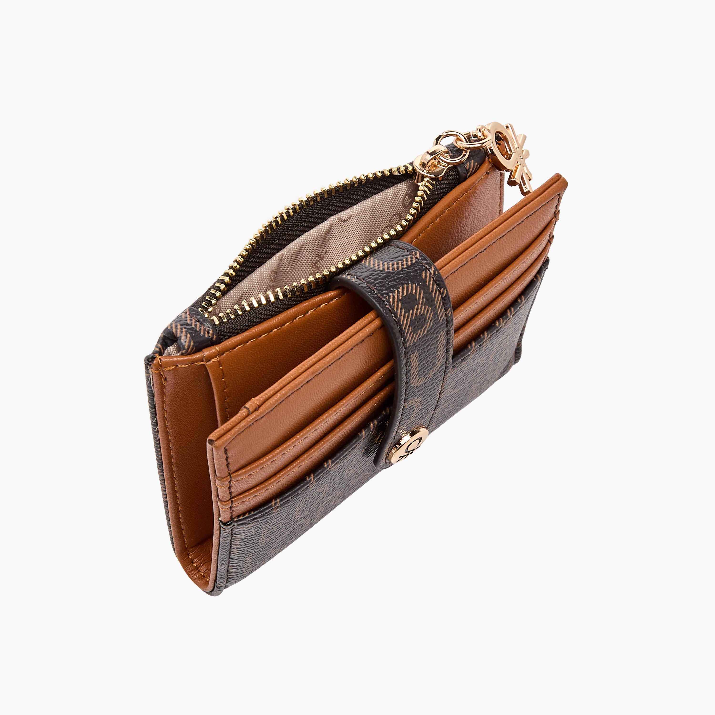 United Colors of Benetton Monogram Print Card Holder with Tab Closure-women-bagsandwallets-wallets-image-6