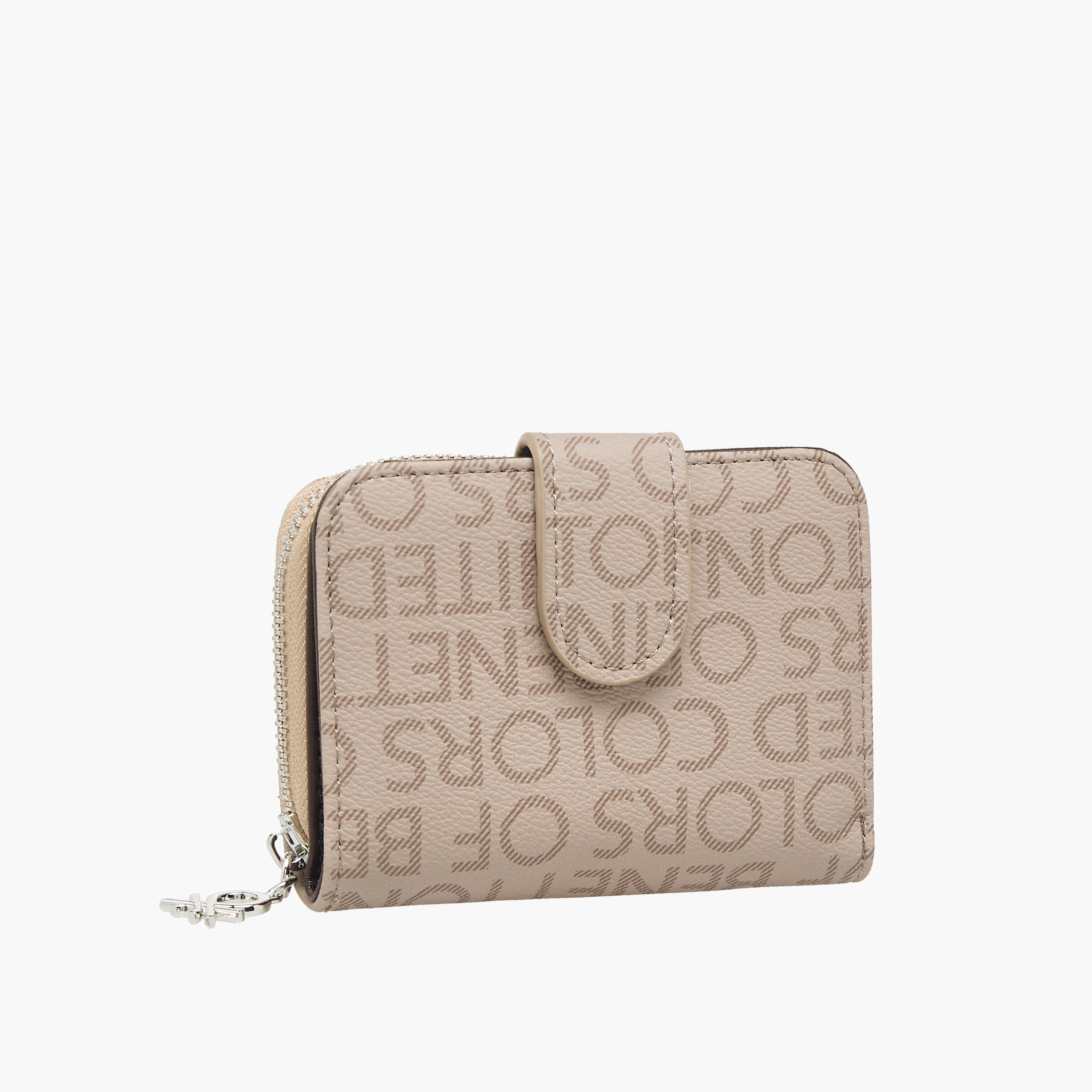 United Colors of Benetton Monogram Print Wallet with Zip Closure-women-bagsandwallets-wallets-image-2