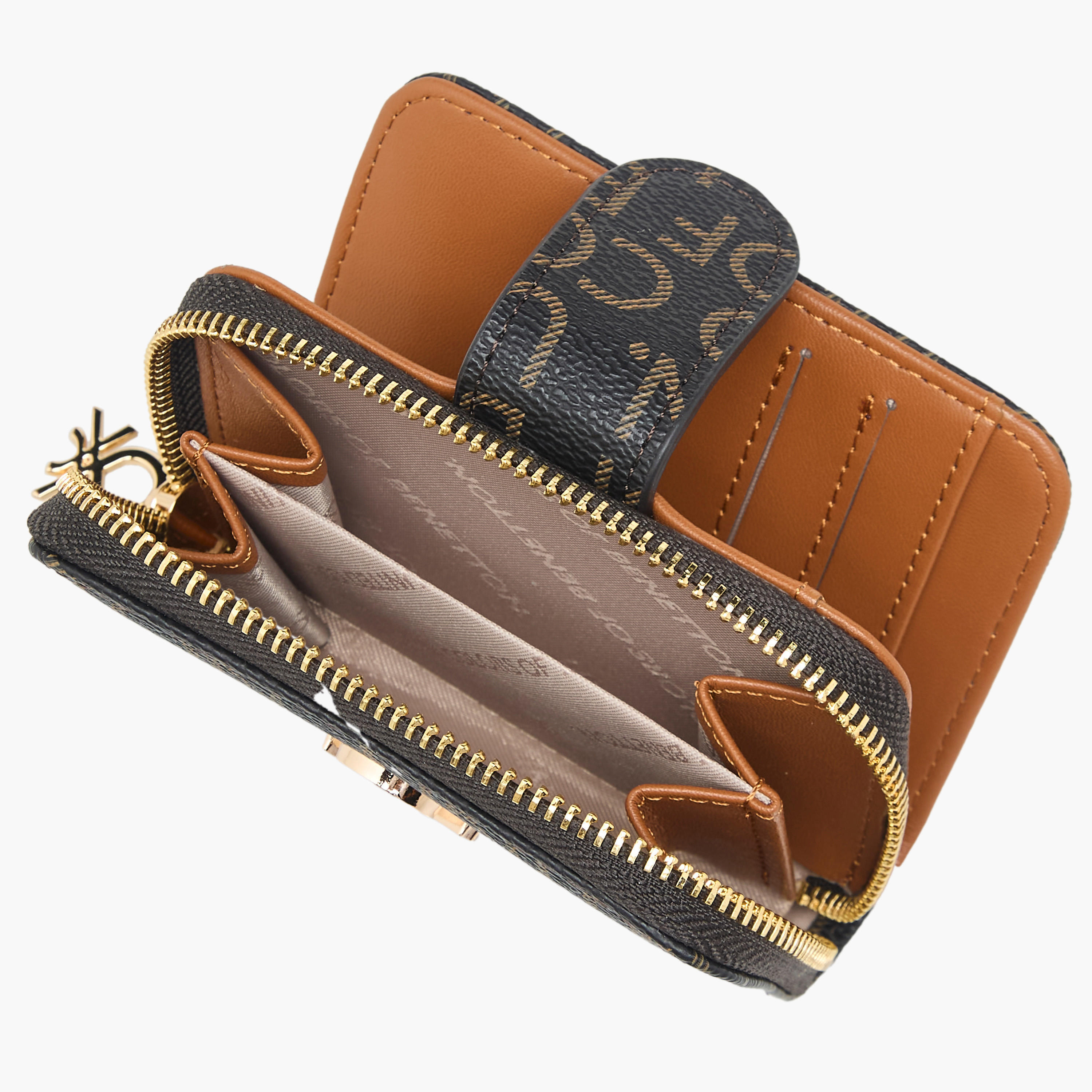 United Colors of Benetton Monogram Print Wallet with Zip Closure-women-bagsandwallets-wallets-image-5