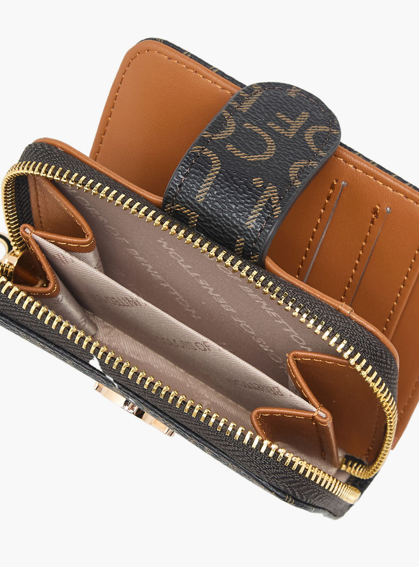 United Colors of Benetton Monogram Print Wallet with Zip Closure-women-bagsandwallets-wallets-image-5