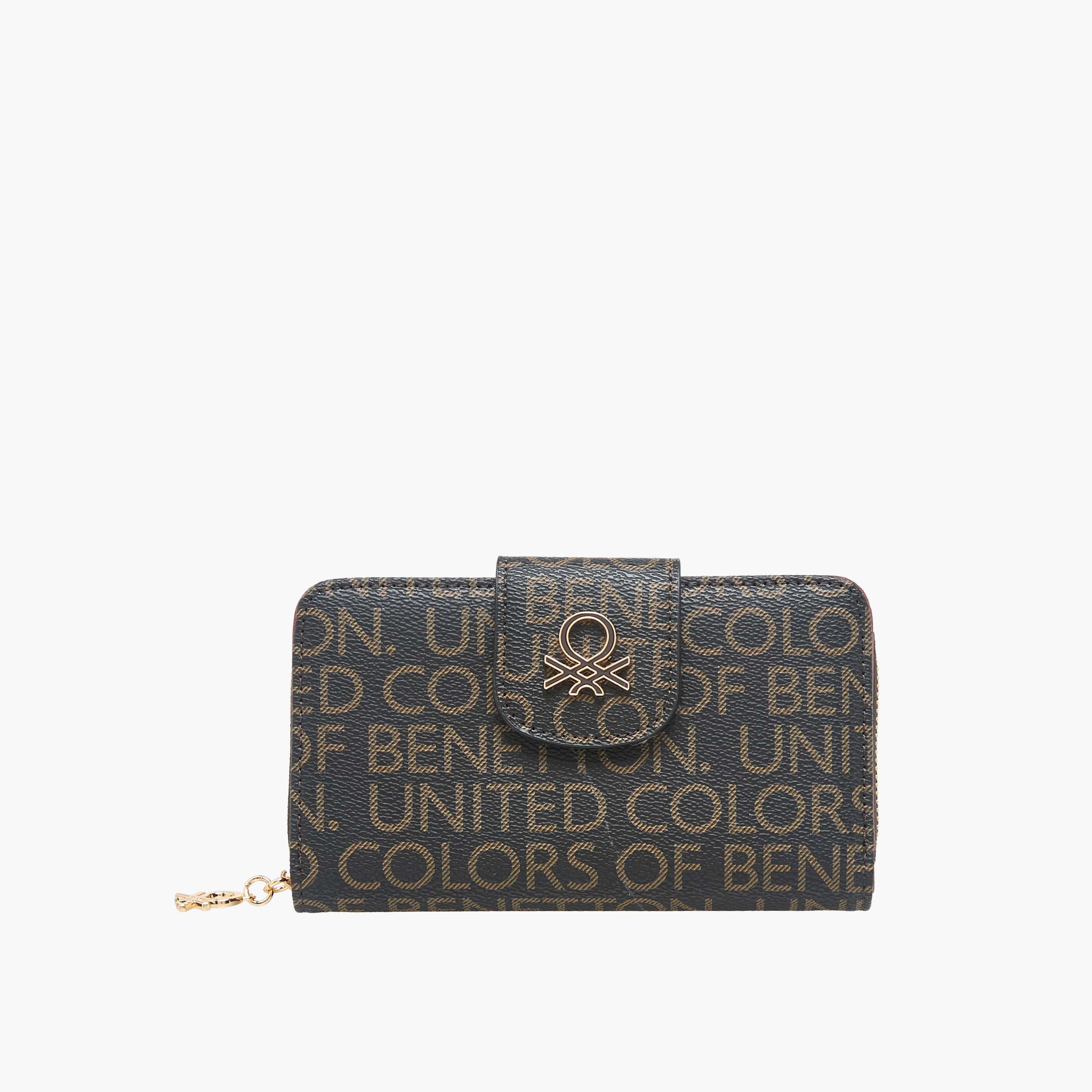 United Colors of Benetton Monogram Print Wallet with Zip Closure-women-bagsandwallets-wallets-image-1