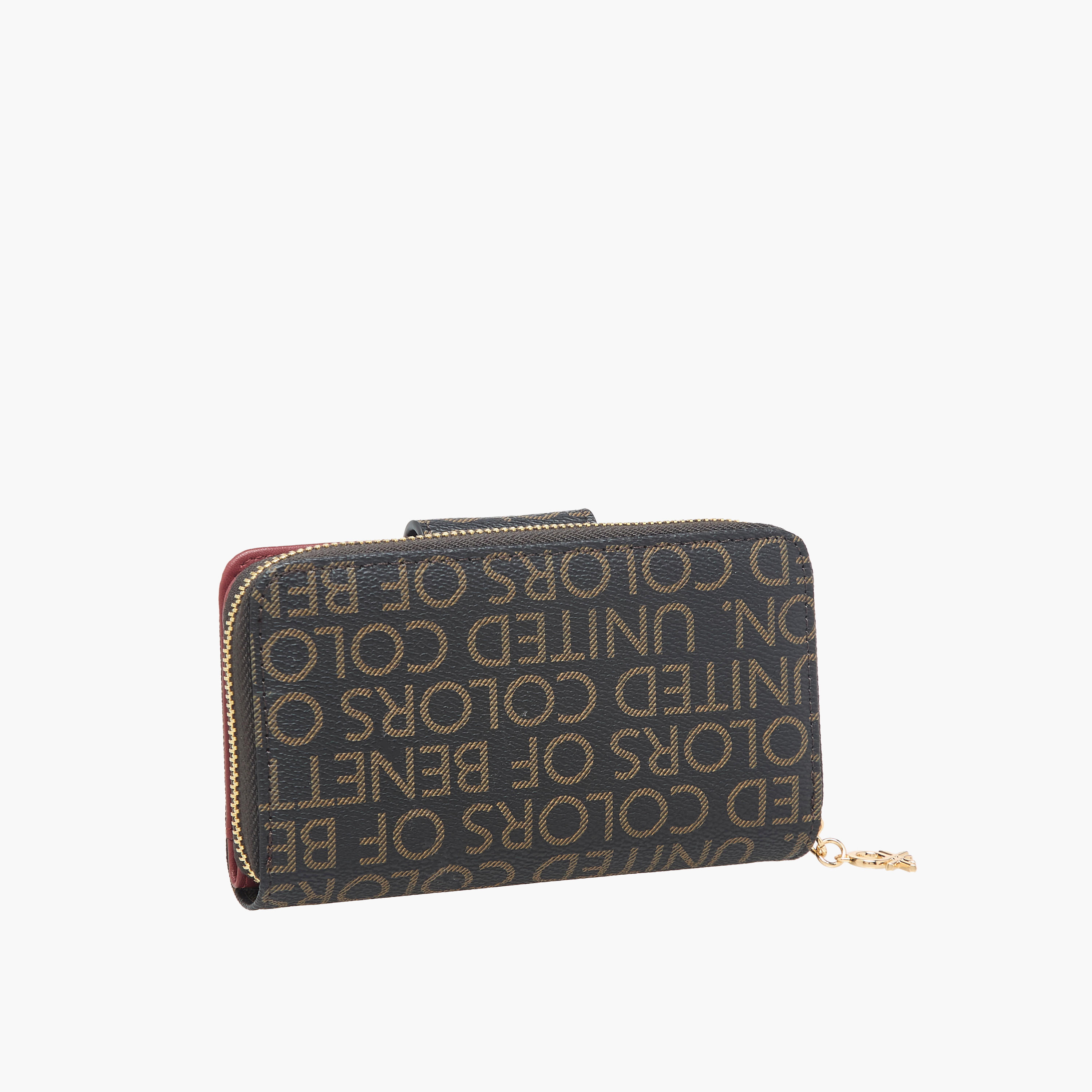 United Colors of Benetton Monogram Print Wallet with Zip Closure-women-bagsandwallets-wallets-image-2