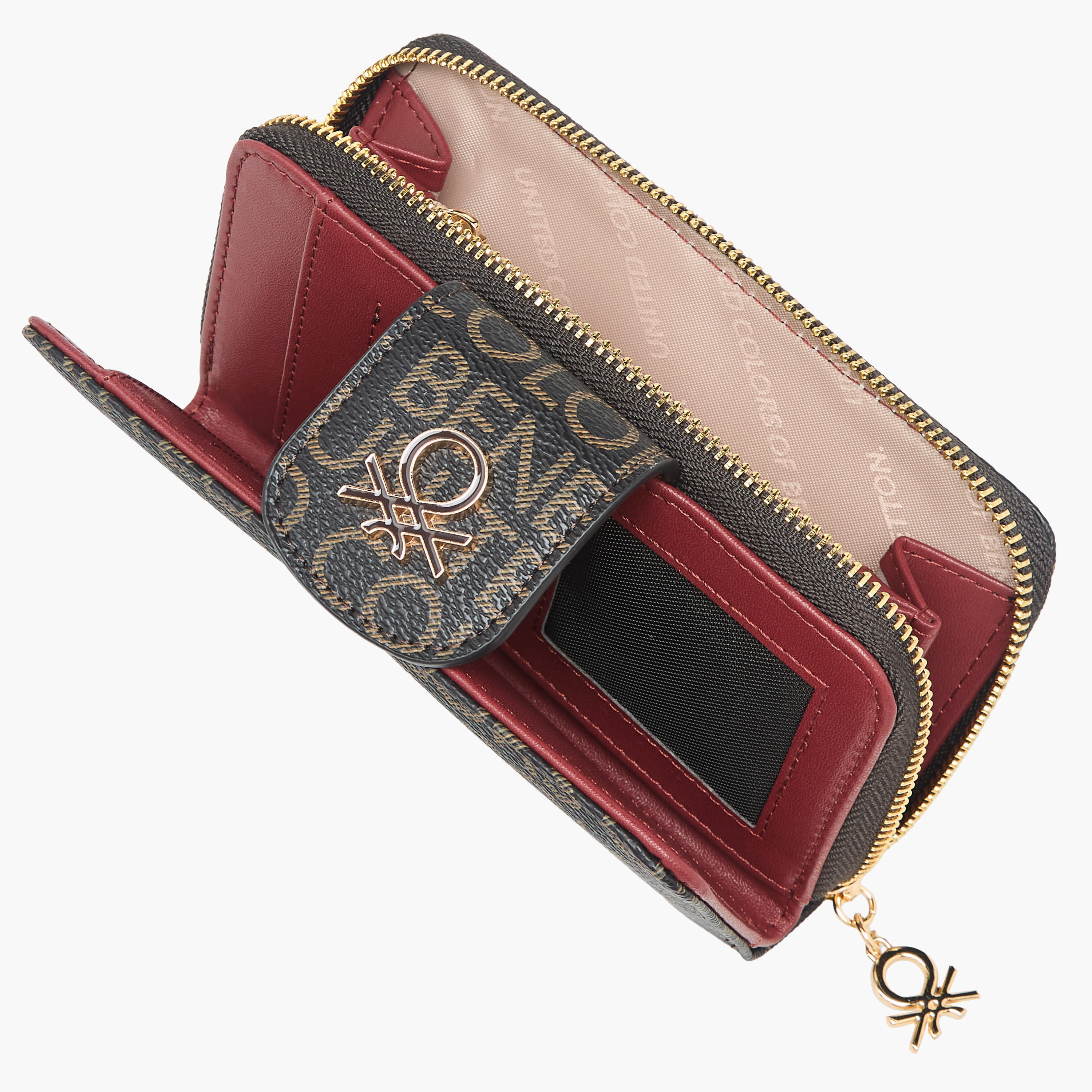 United Colors of Benetton Monogram Print Wallet with Zip Closure-women-bagsandwallets-wallets-image-5