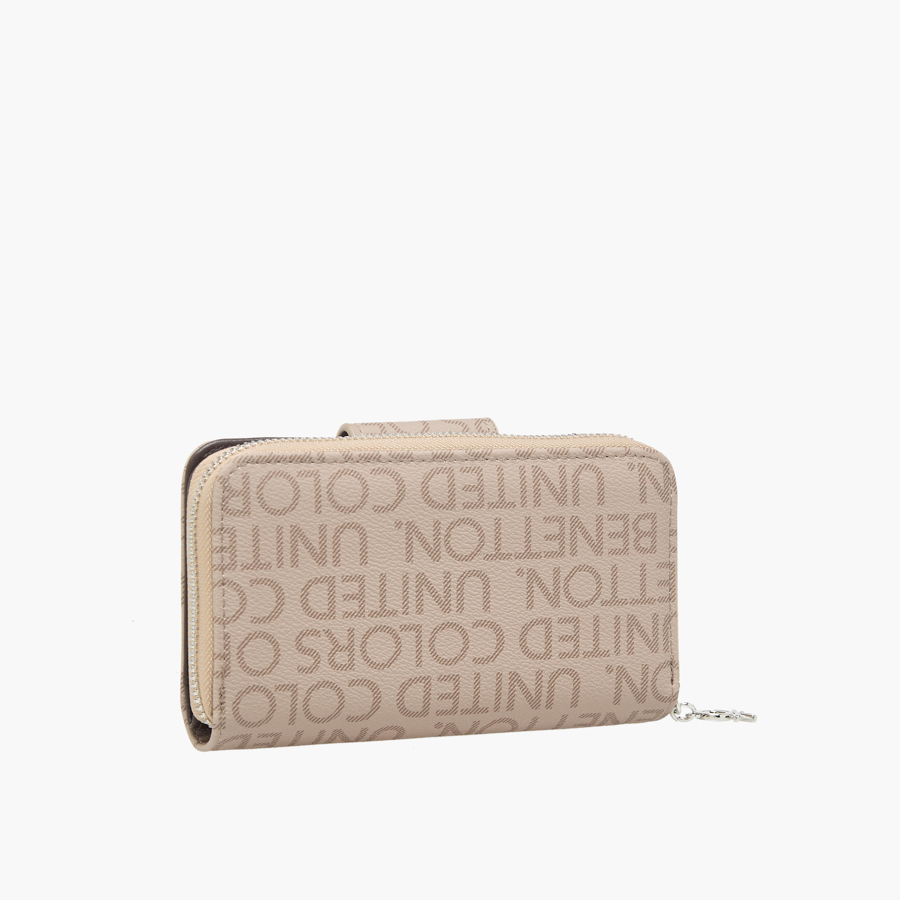 United Colors of Benetton Monogram Print Wallet with Zip Closure-women-bagsandwallets-wallets-image-2