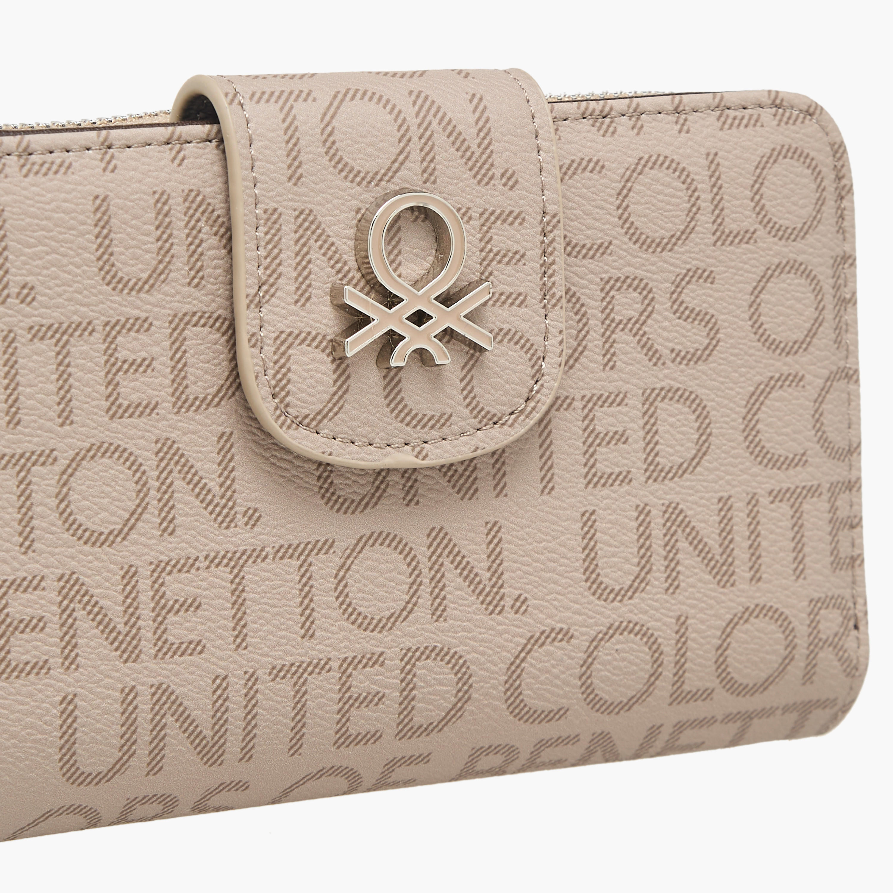 United Colors of Benetton Monogram Print Wallet with Zip Closure-women-bagsandwallets-wallets-image-3