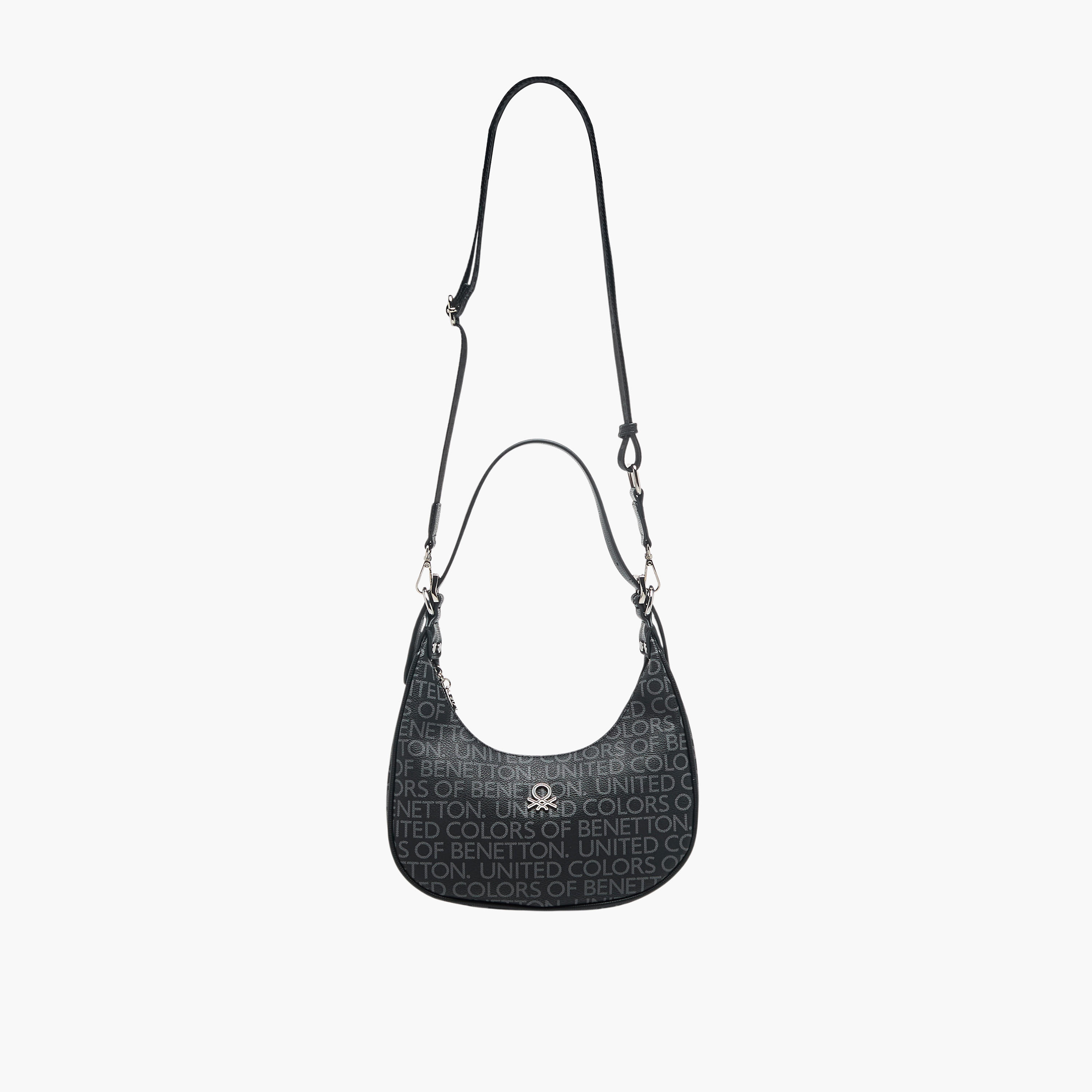 United Colors of Benetton Monogram Print Baguette Bag with Zip Closure-women-bagsandwallets-handbags-image-3